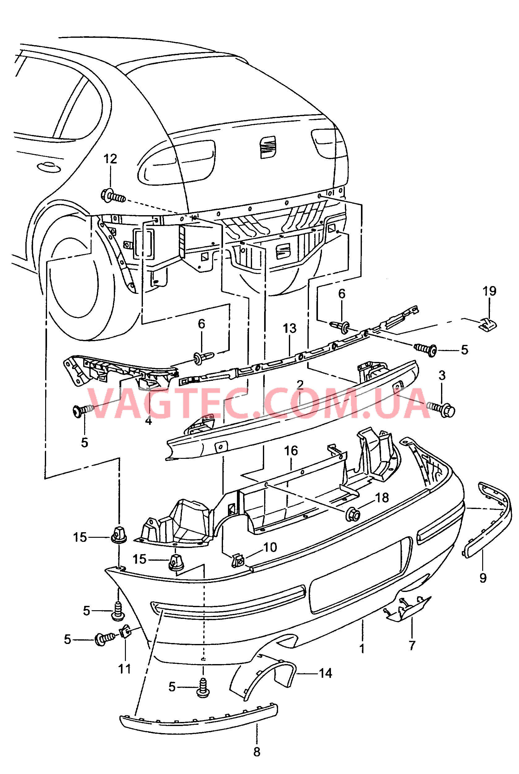 Бампер  для SEAT Leon 2001