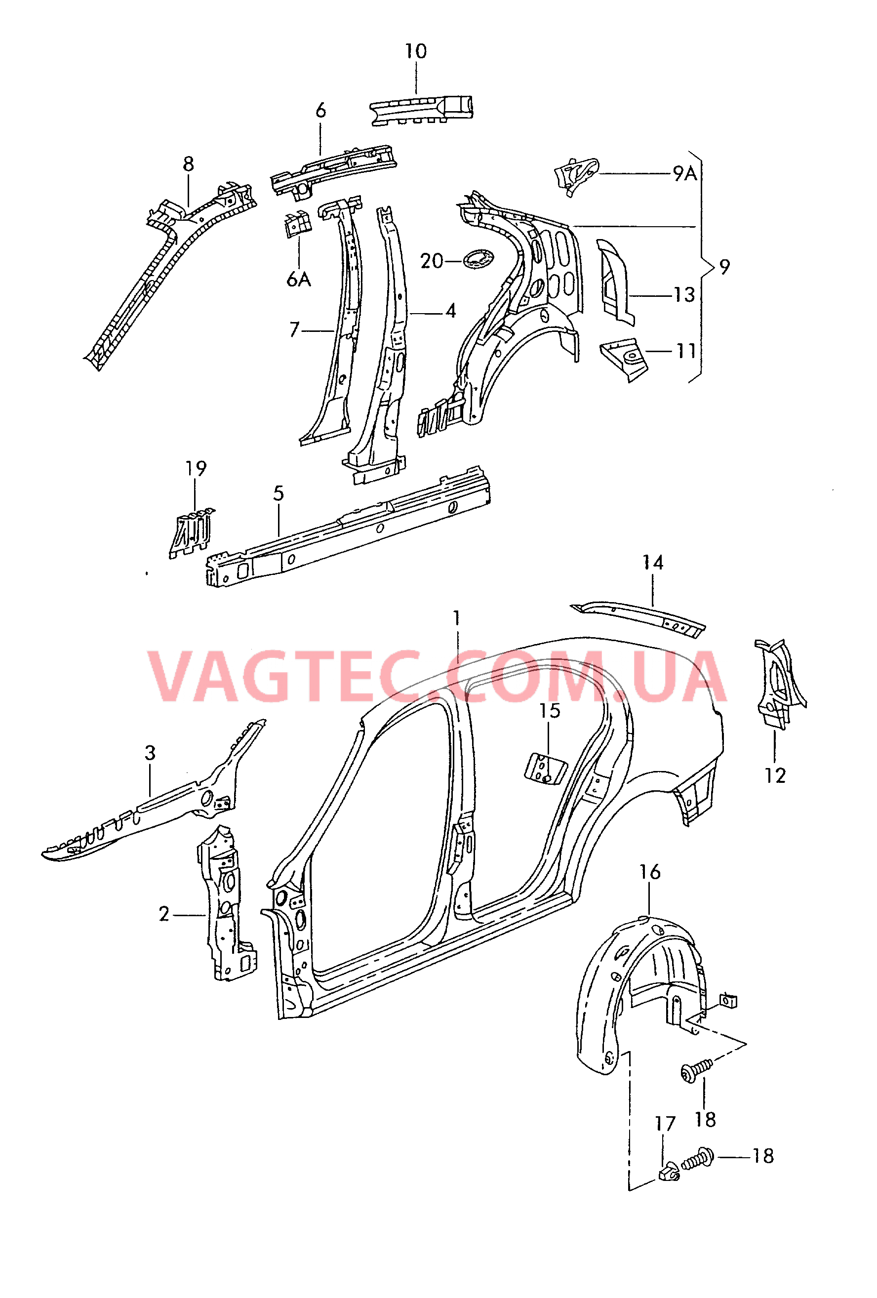 Деталь боковая Арка колеса  для SEAT Toledo 2003