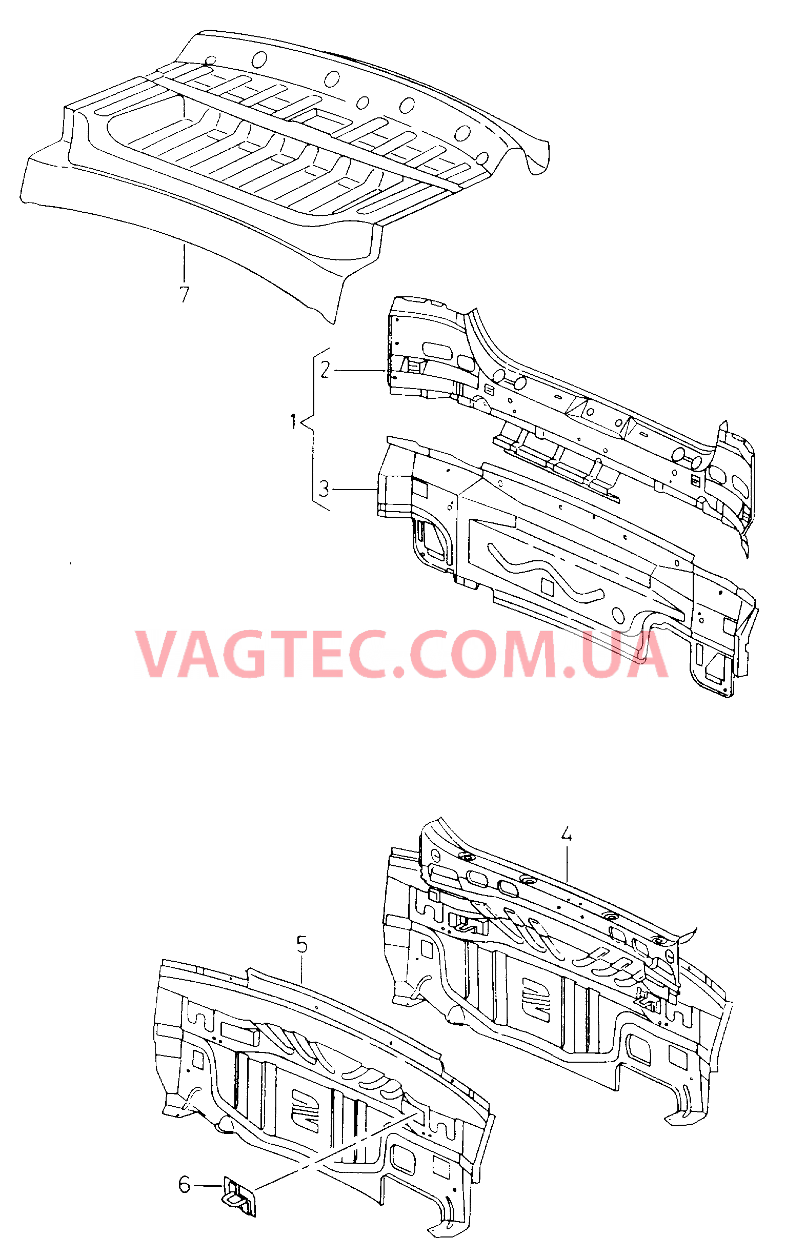 Пол багажника Задняя панель  для SEAT Toledo 2003