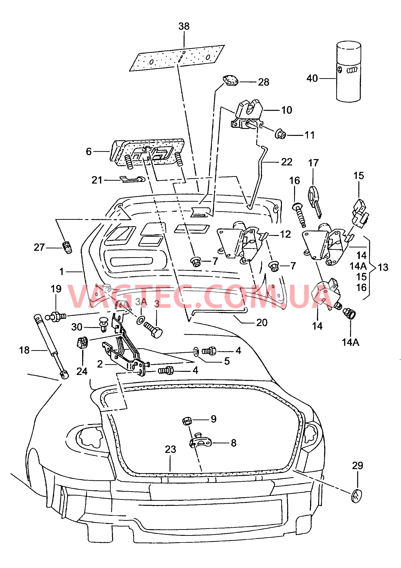 Крышка багажного отсека  для SEAT Leon 2002
