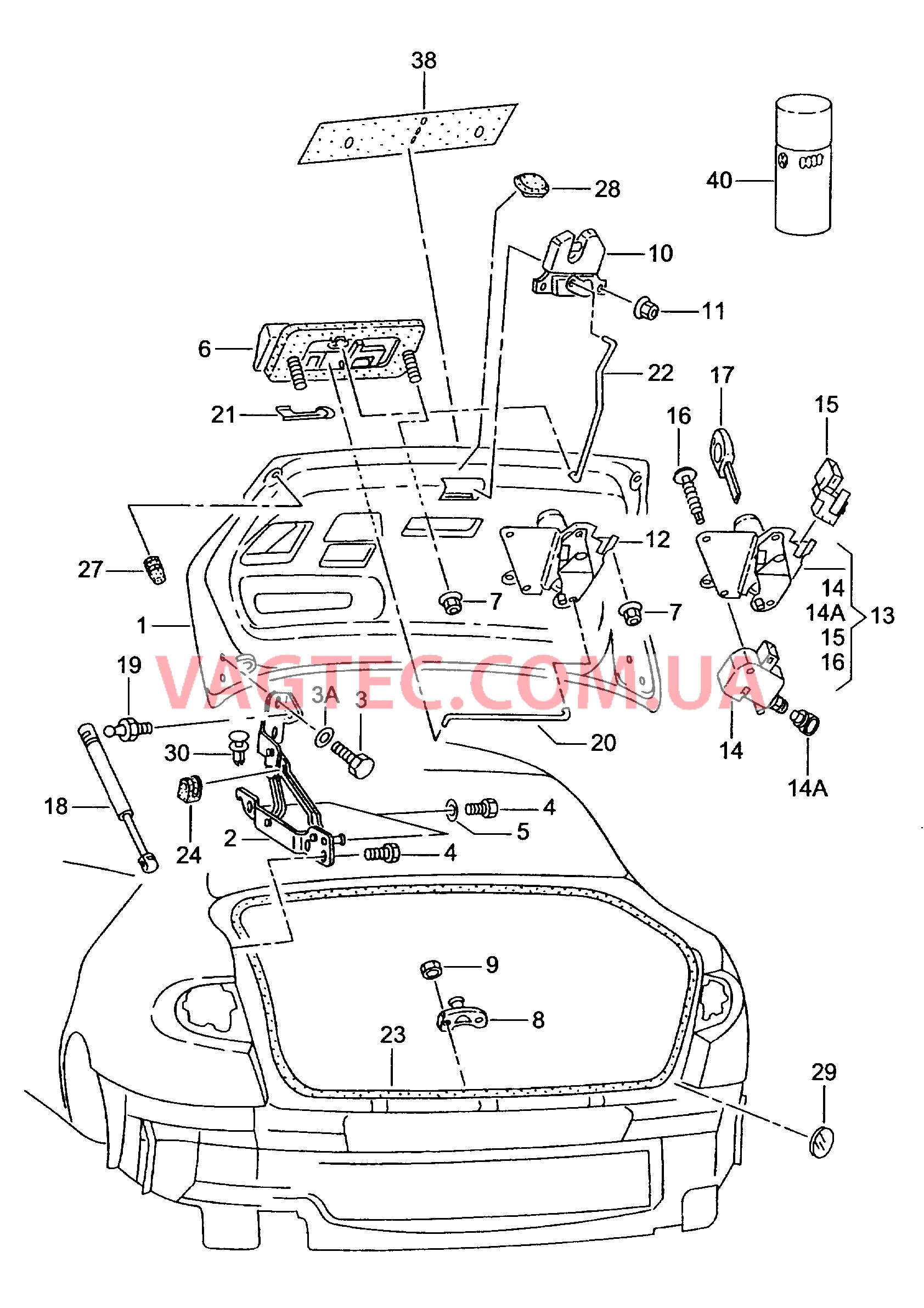 Крышка багажного отсека  для SEAT Leon 2004