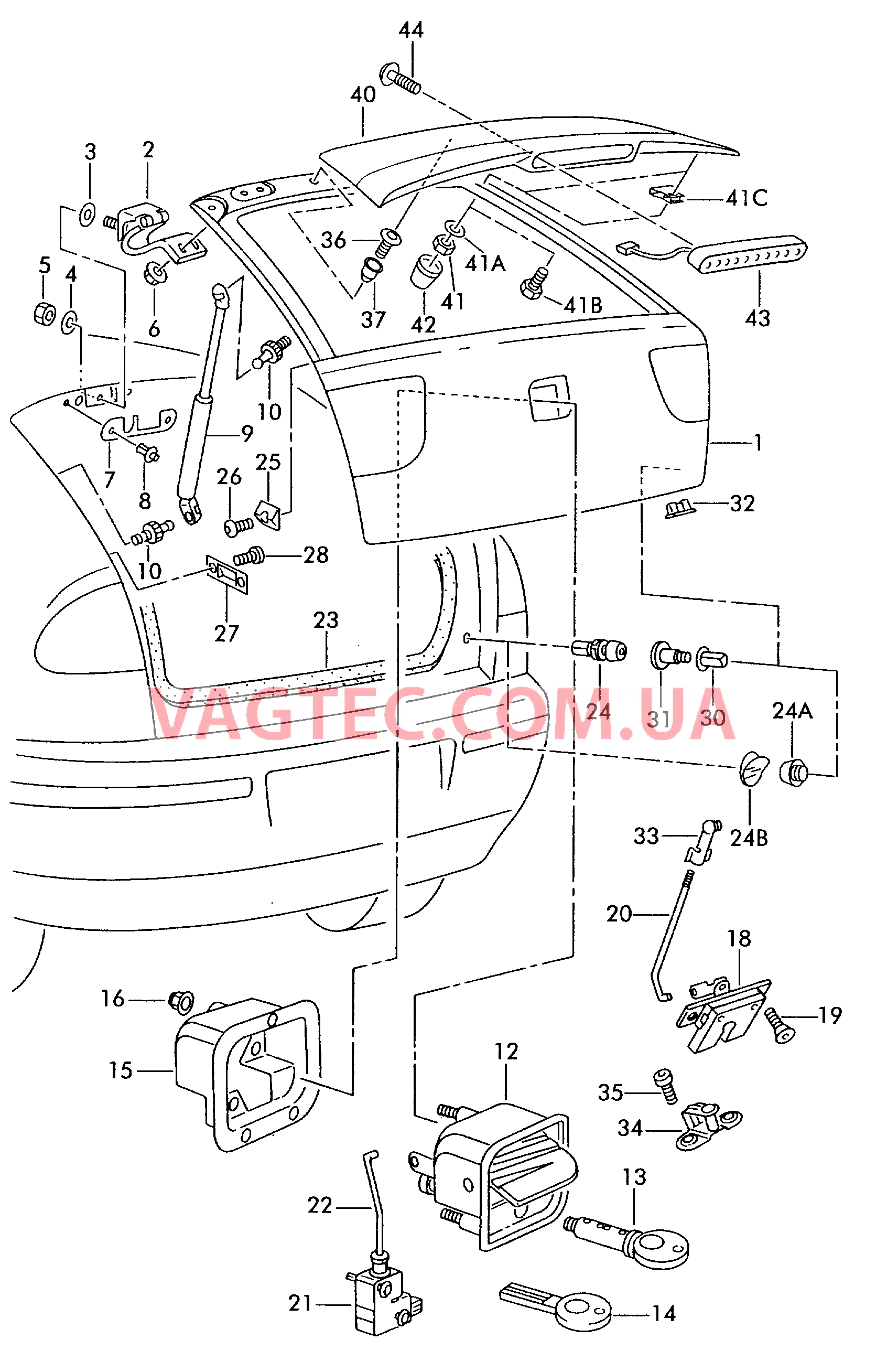 Крышка багажного отсека  для SEAT Toledo 2001