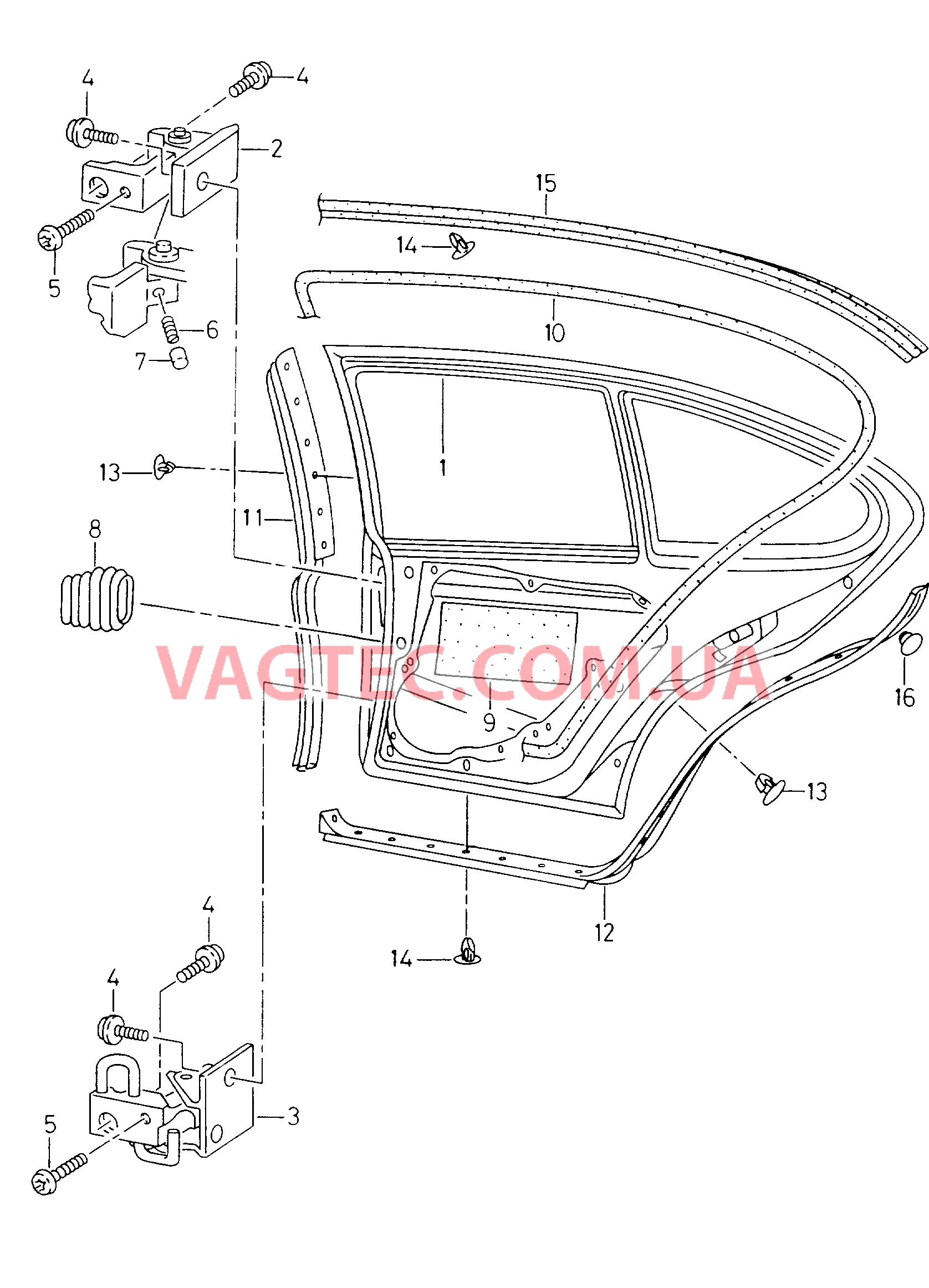 Двери Петля двери Уплотнитель двери Фиксатор двери  для SEAT Toledo 2002