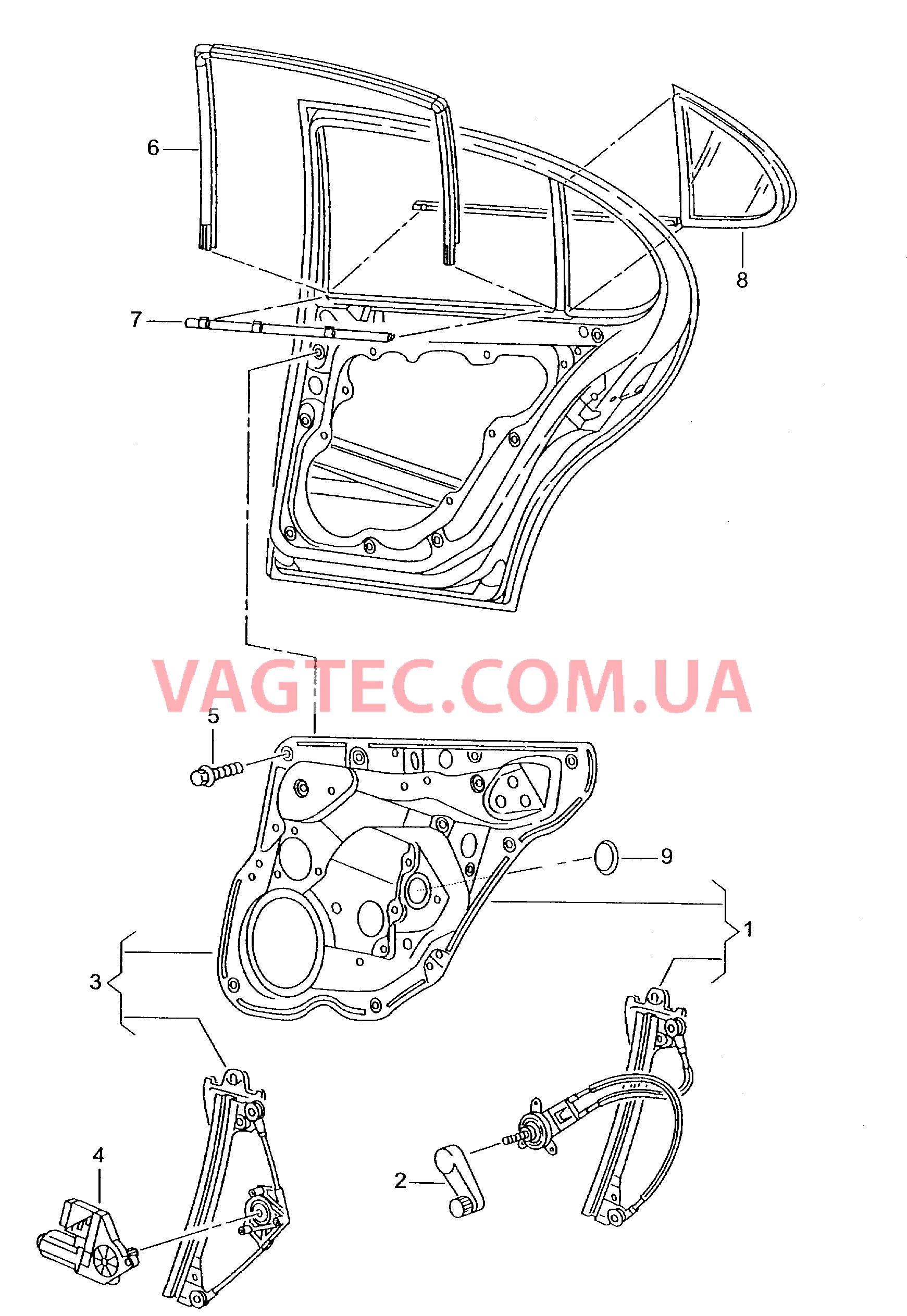 Cтеклоподъемник направляющая стекла Уплотнитель двери  для SEAT Toledo 2001