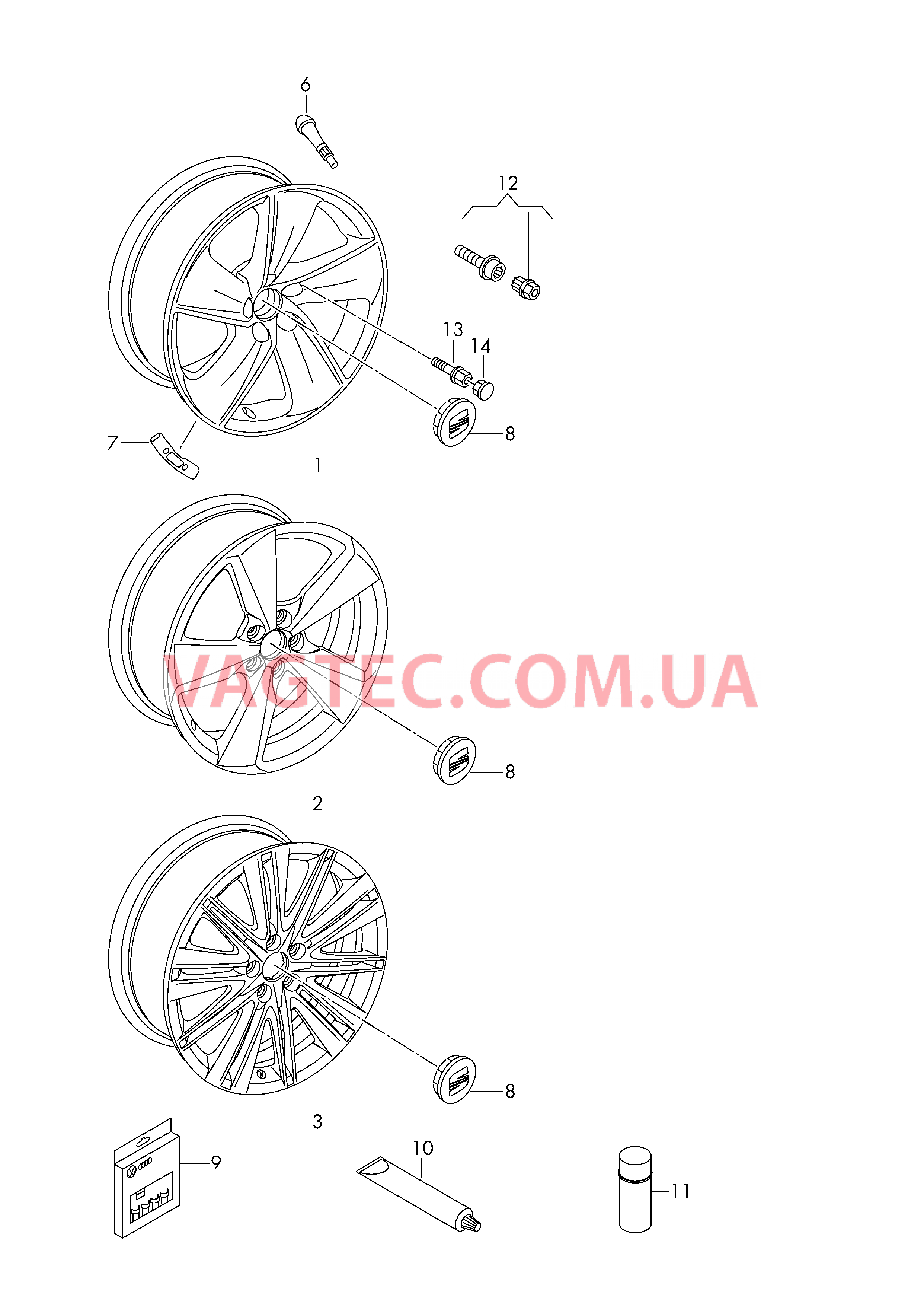 Алюминиевый диск Колпак колеса  для SEAT Toledo 2017