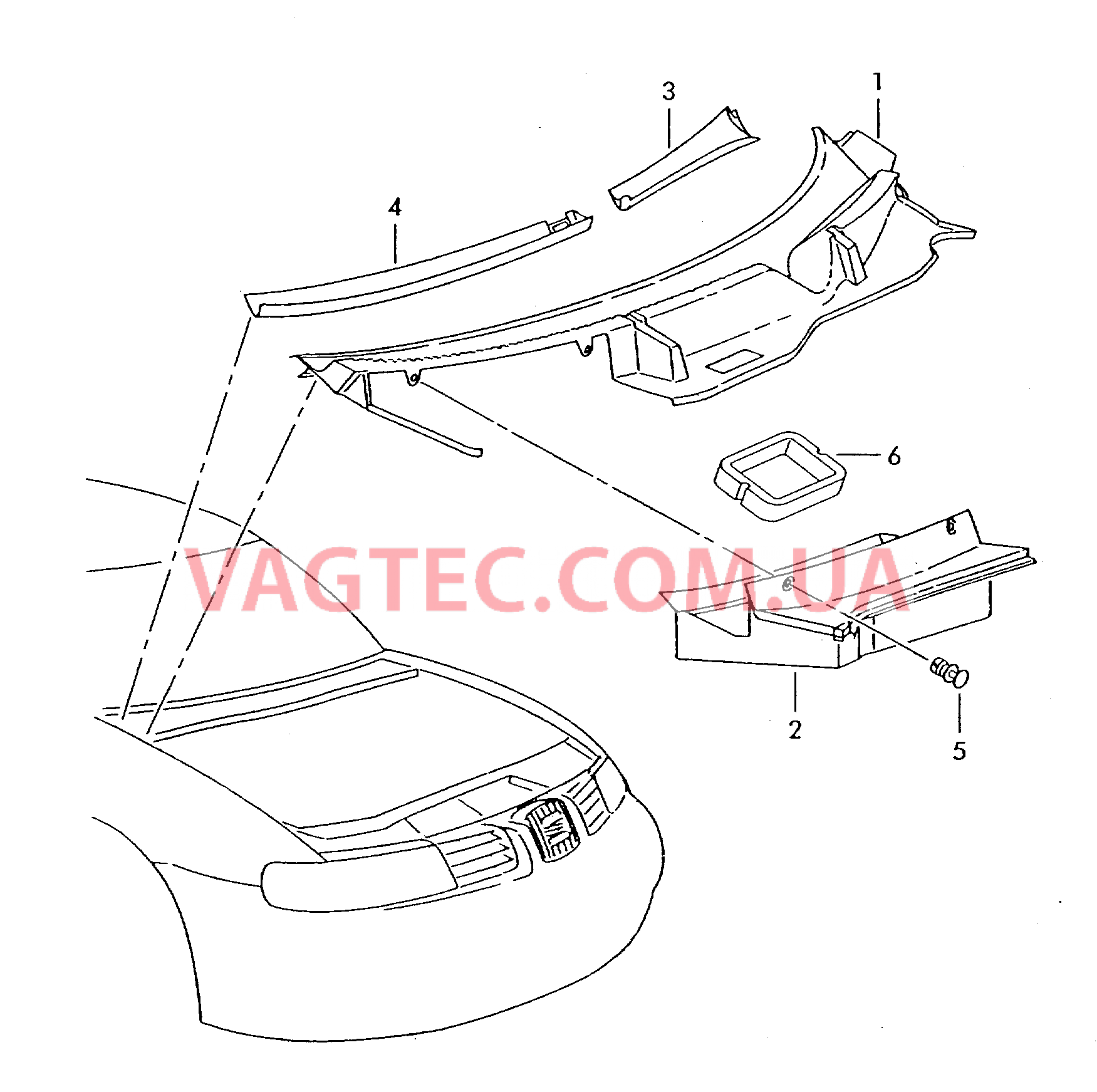 Накладка Водоотводящий лоток  для SEAT Leon 2006