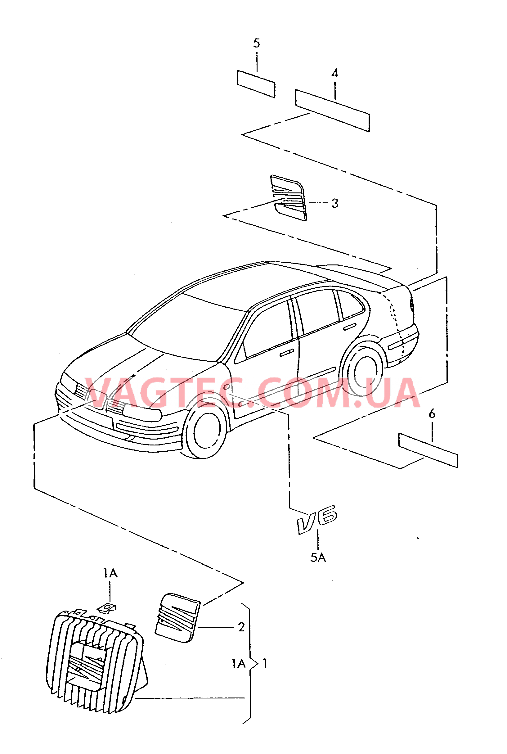 Надписи Решётка радиатора  для SEAT Toledo 2001