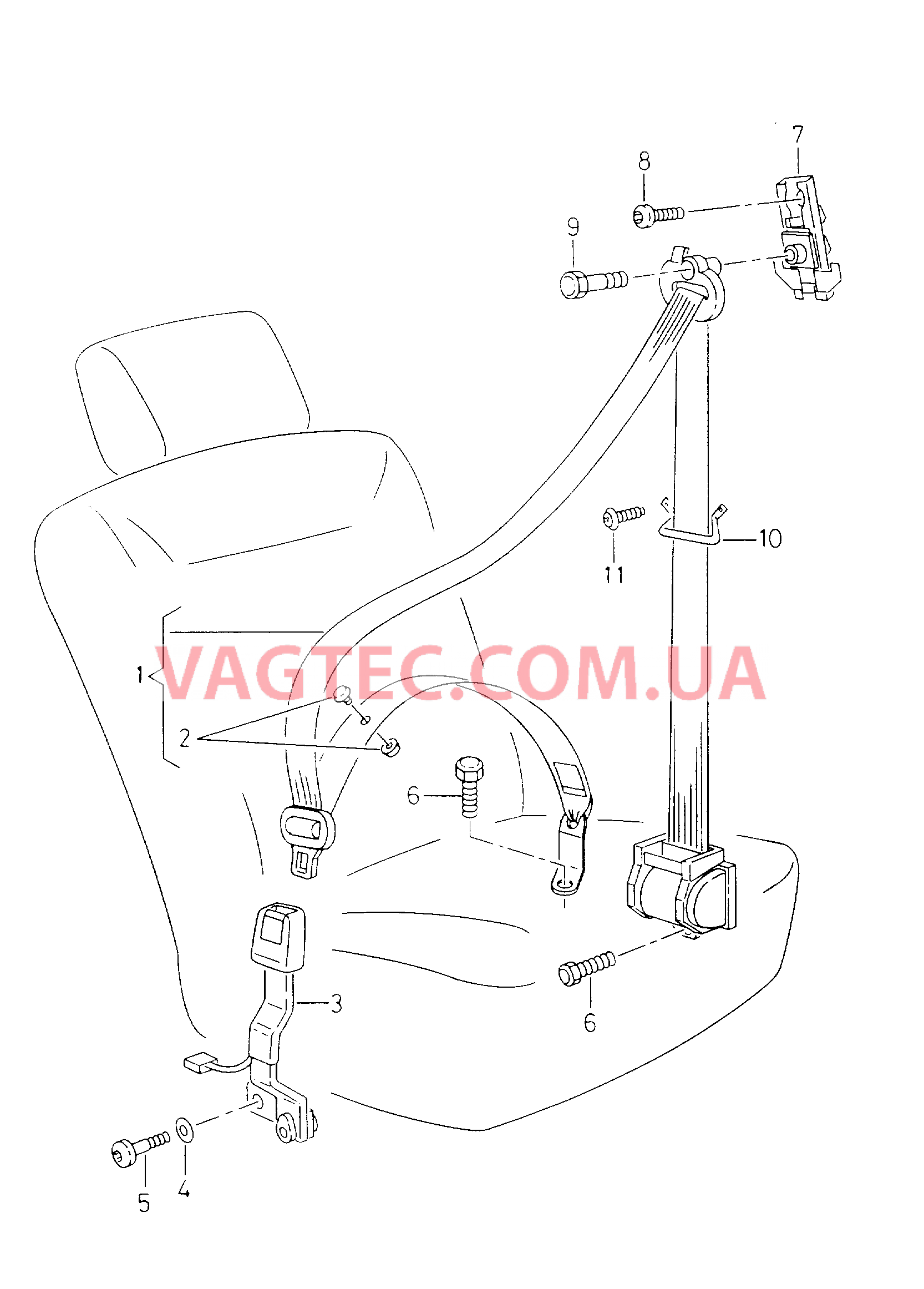 Трехточечн. ремень безопасн.  для SEAT Toledo 2003