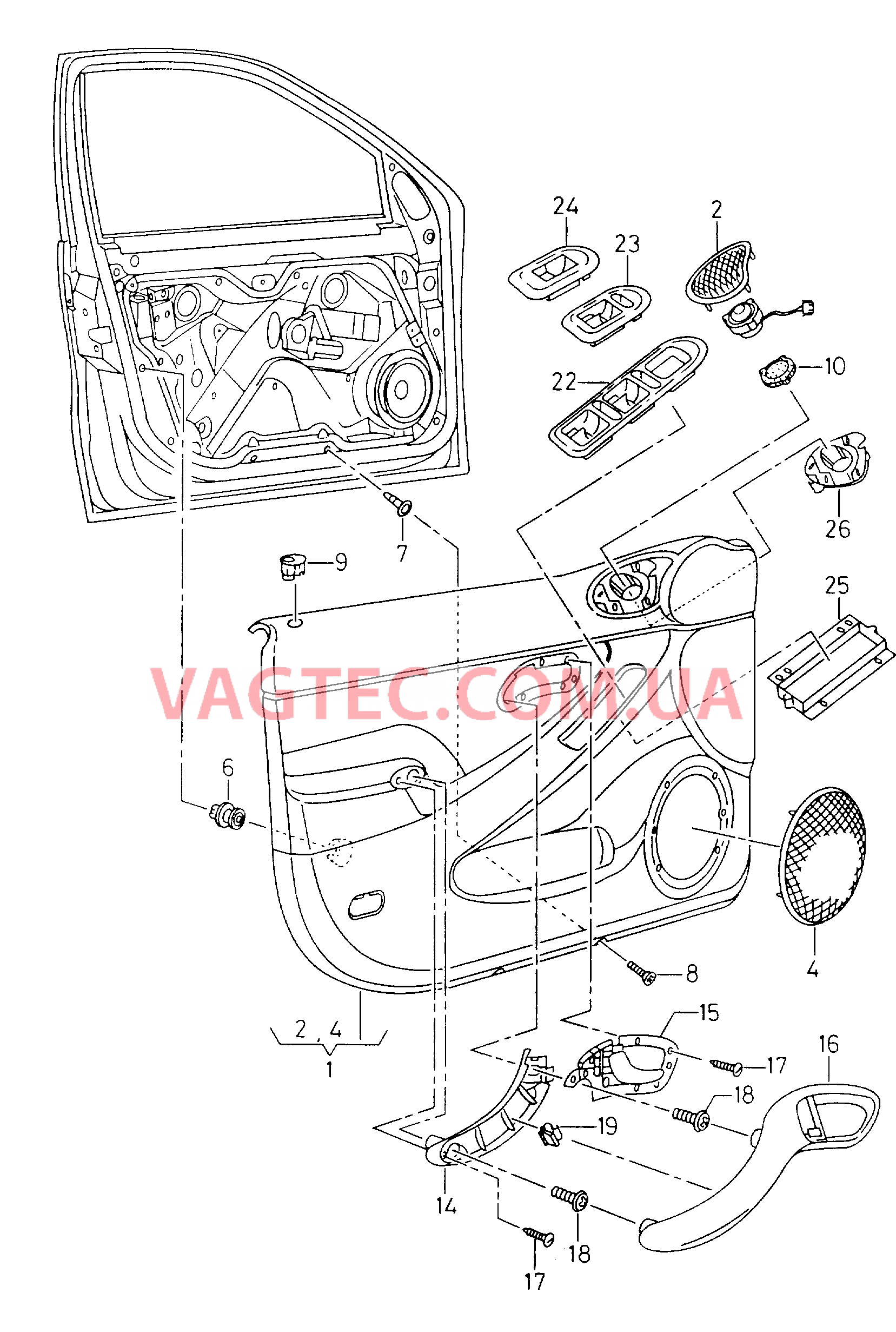 Обивка двери Ручка   F             >> 1M-3-066 270 для SEAT Leon 2005