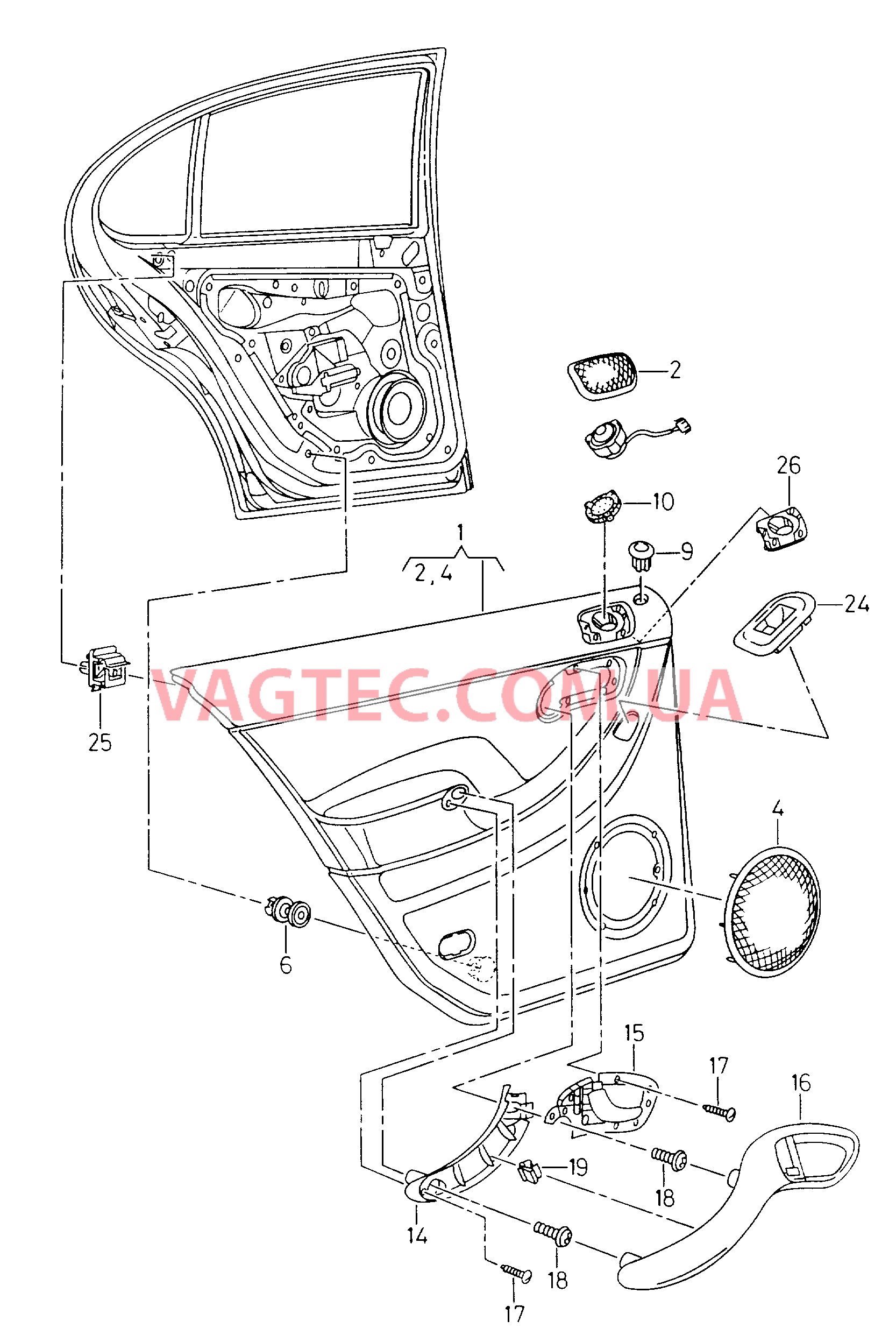 Обшивки дверей Ручка   F 1M-3-066 281>> для SEAT Toledo 2002