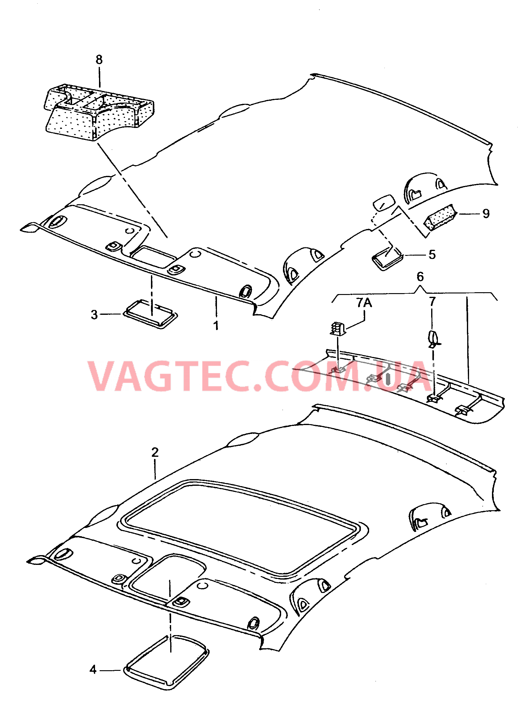 Формованная панель потолка  для SEAT Toledo 2003