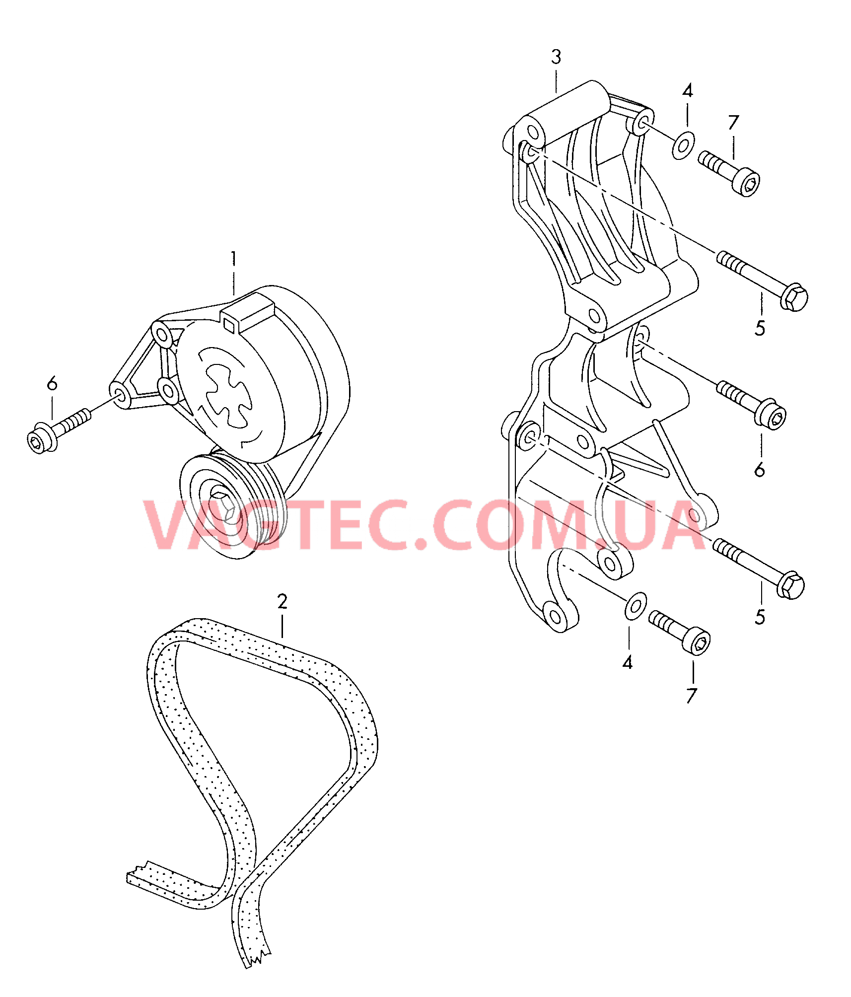 Детали подключения и крепления для генератора  Поликлиновой ремень  для VOLKSWAGEN GOLF 2005