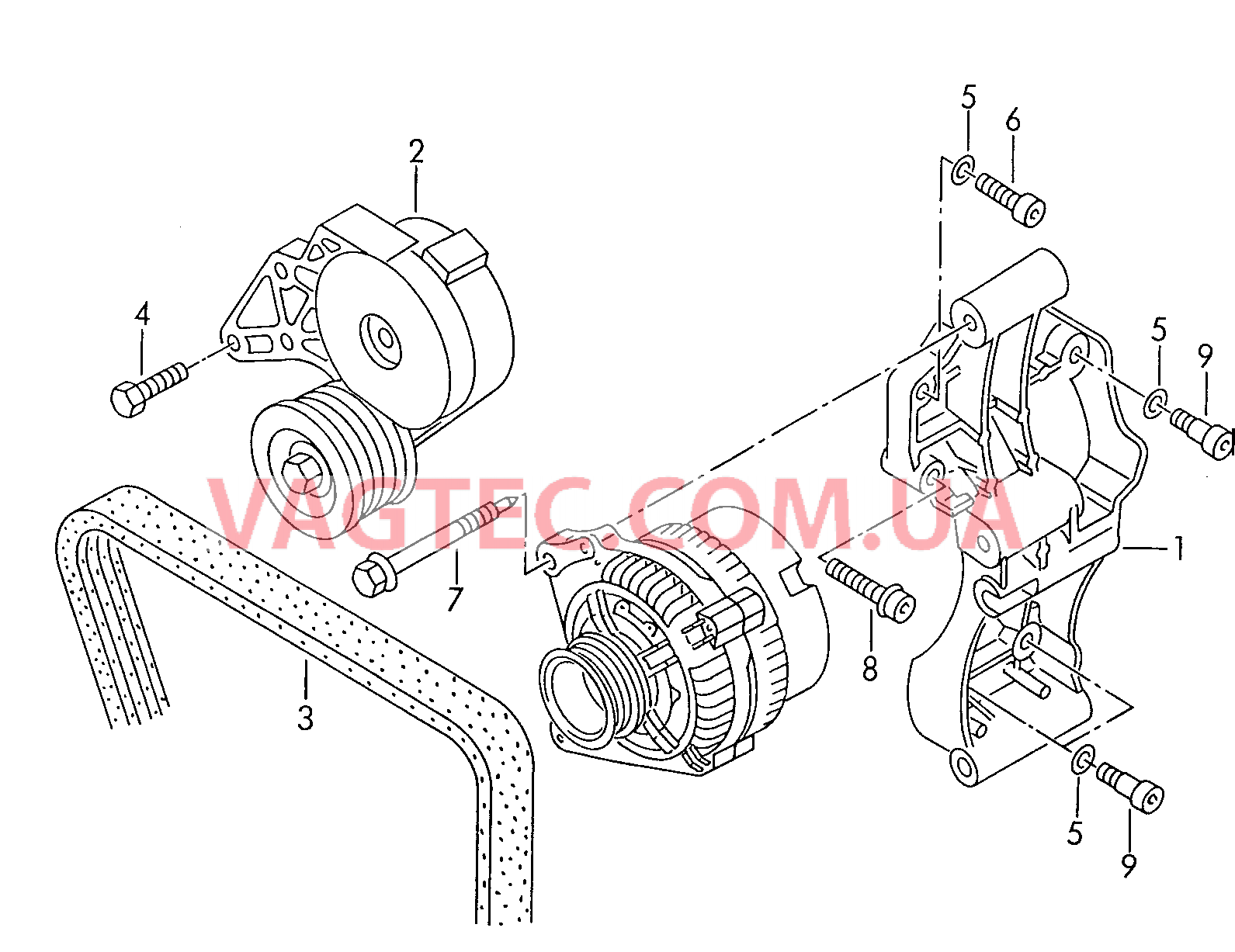  VW GOLF Детали подключения и крепления для генератора  Поликлиновой ремень  для VOLKSWAGEN GOLF 2000