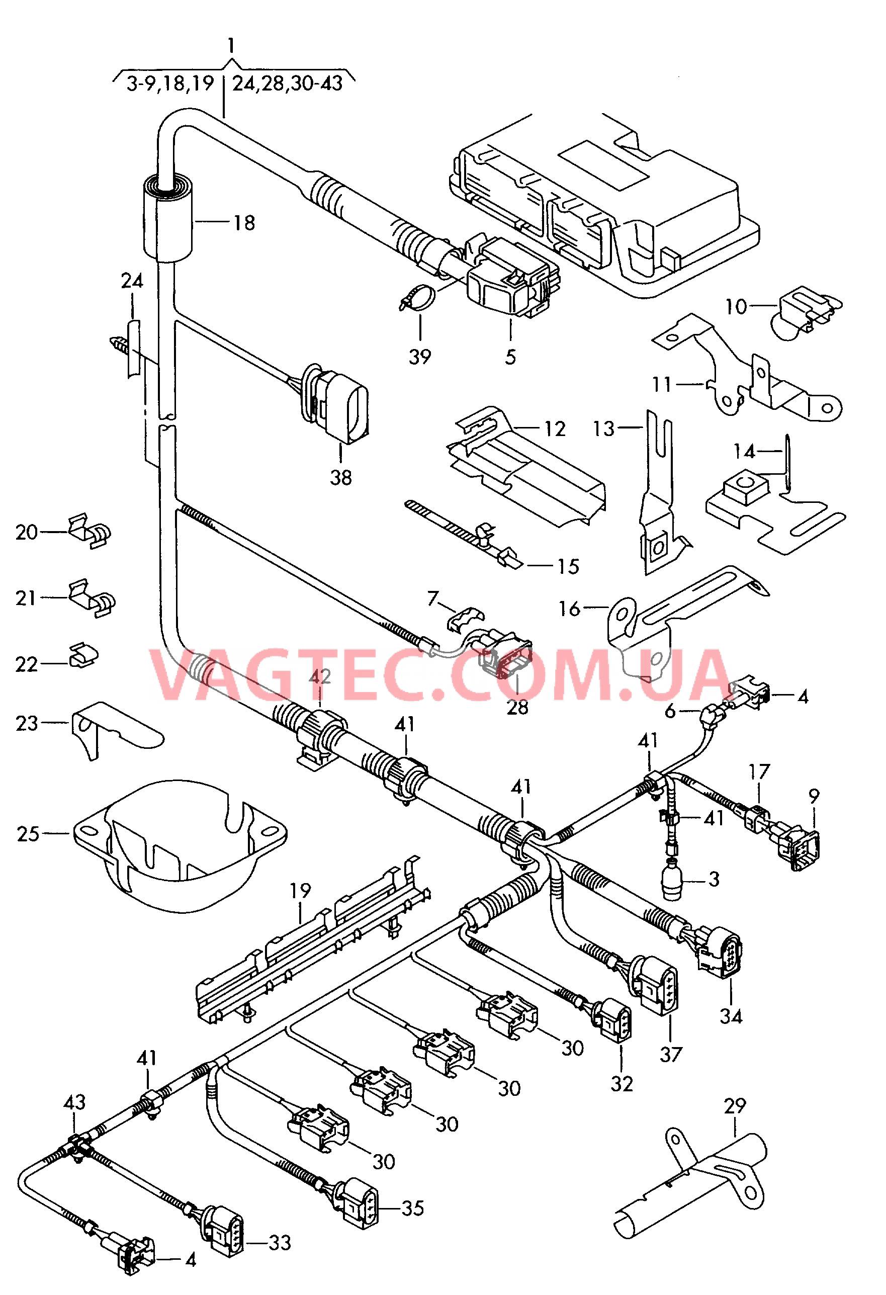 Жгут проводов для двигателя  для SEAT Leon 2000