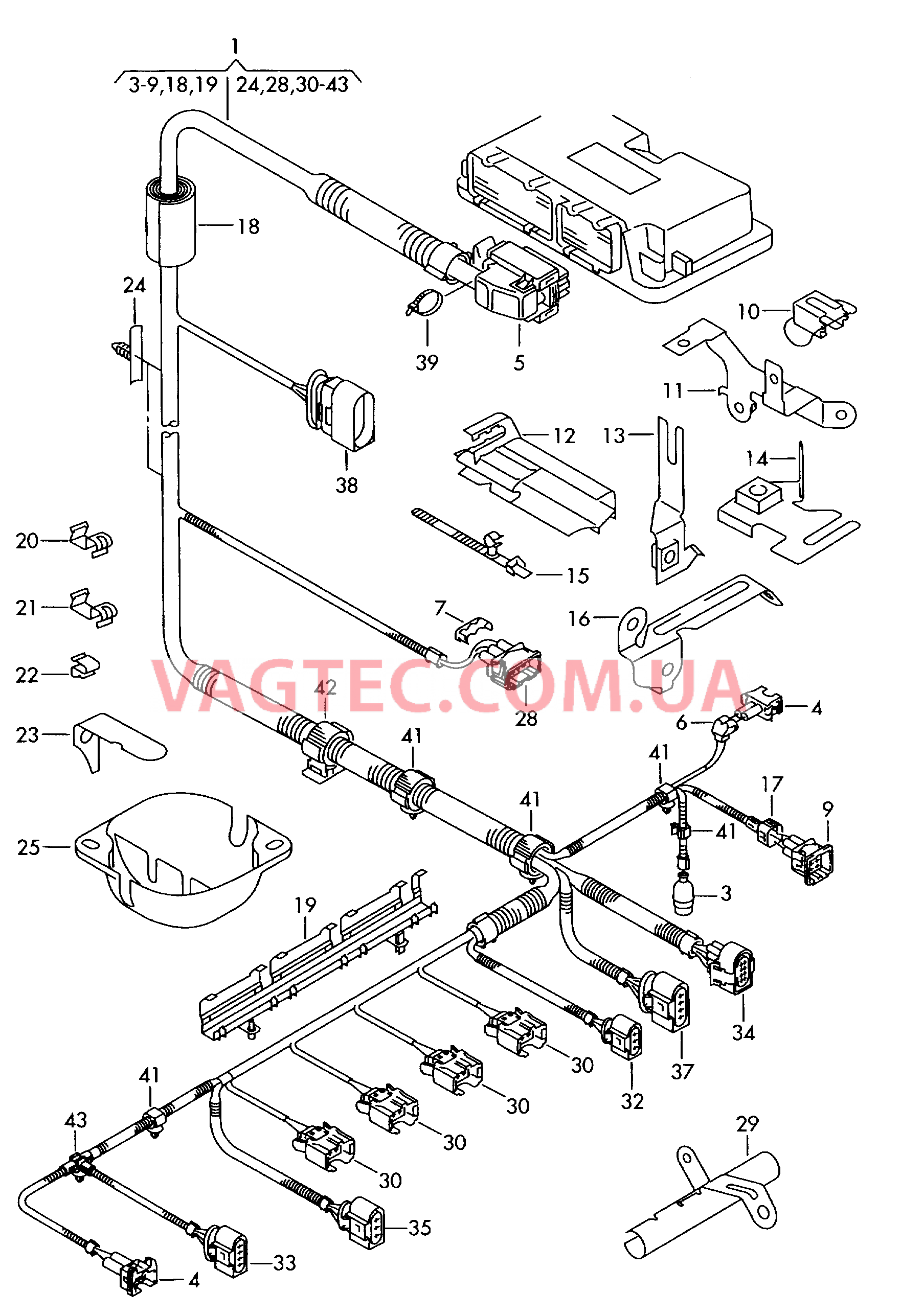 Жгут проводов для двигателя  для SEAT Toledo 2002