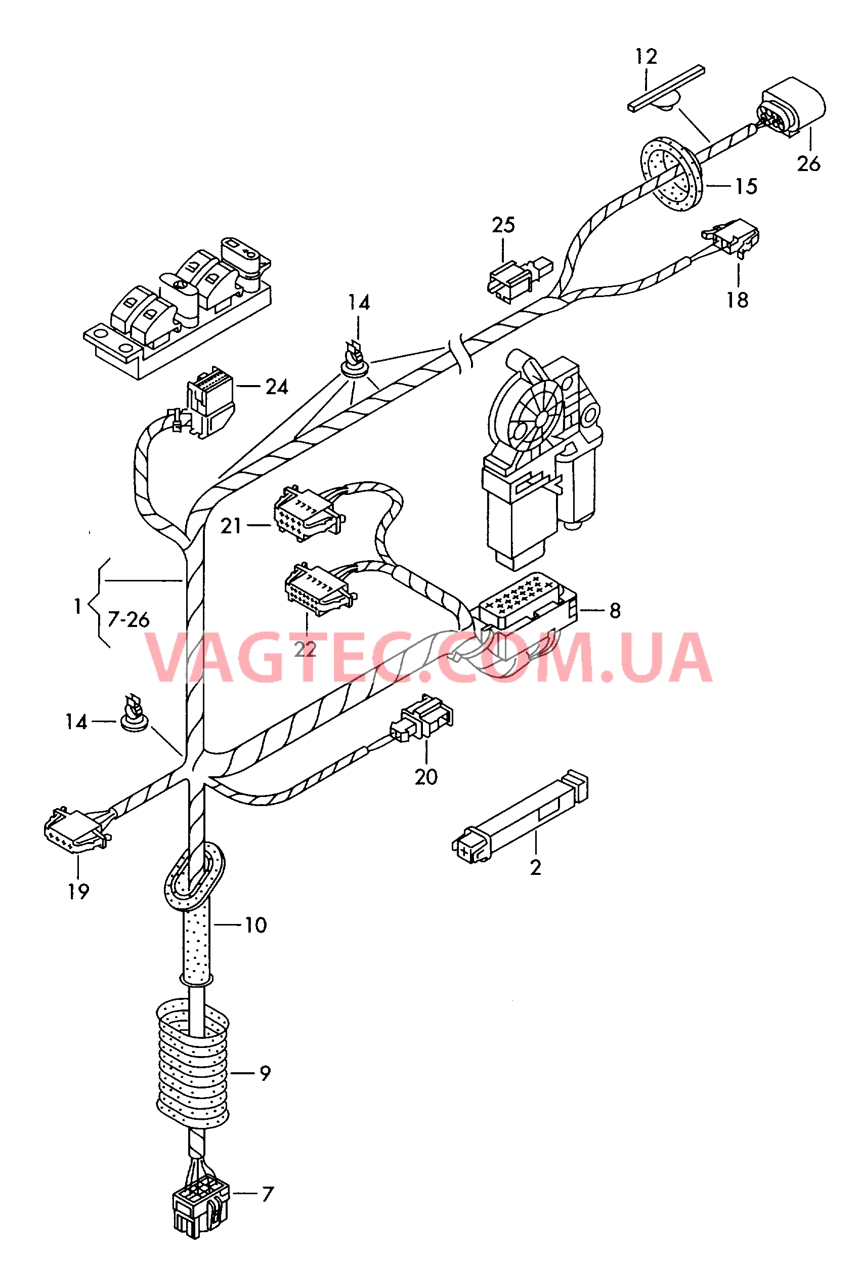 Жгут проводов двери  для VOLKSWAGEN Beetle 2004