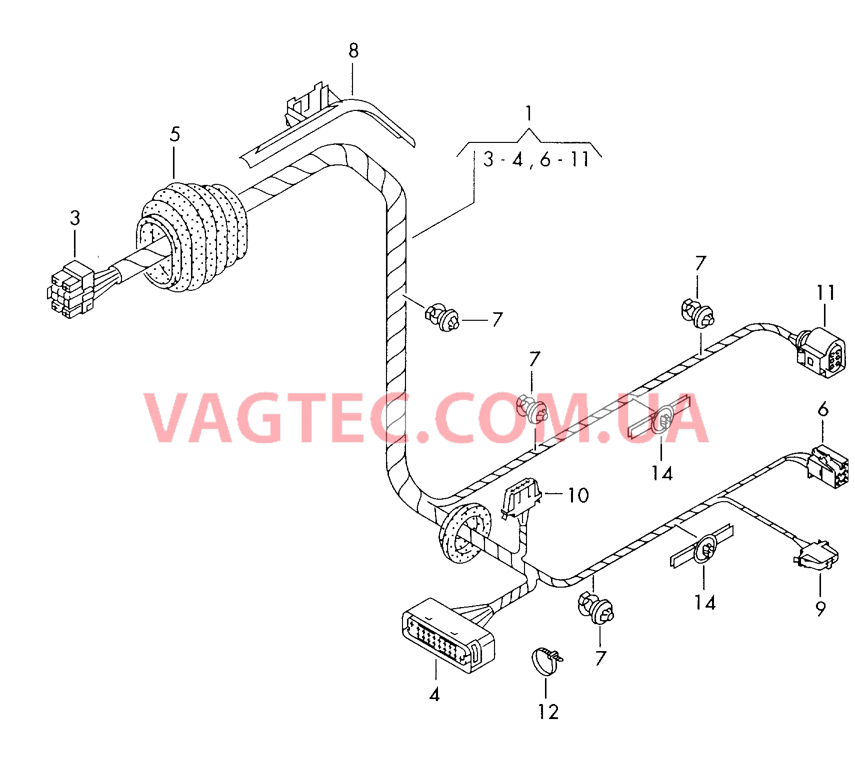 Жгут проводов двери  для VOLKSWAGEN Bora 2002