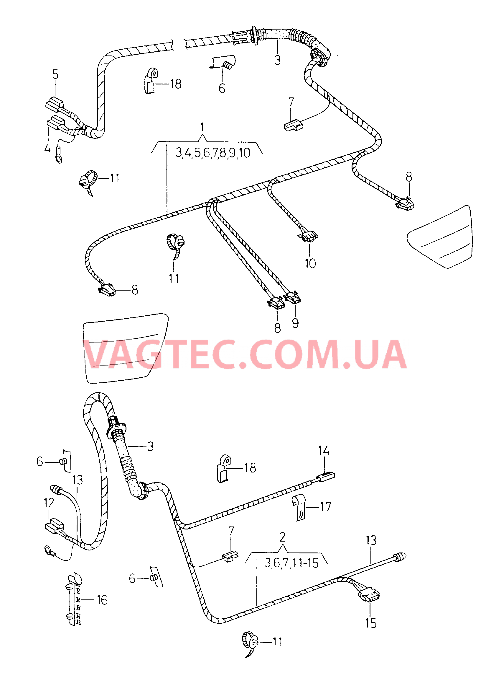 Жгут проводов двери багажного отсека  для SEAT Toledo 2001