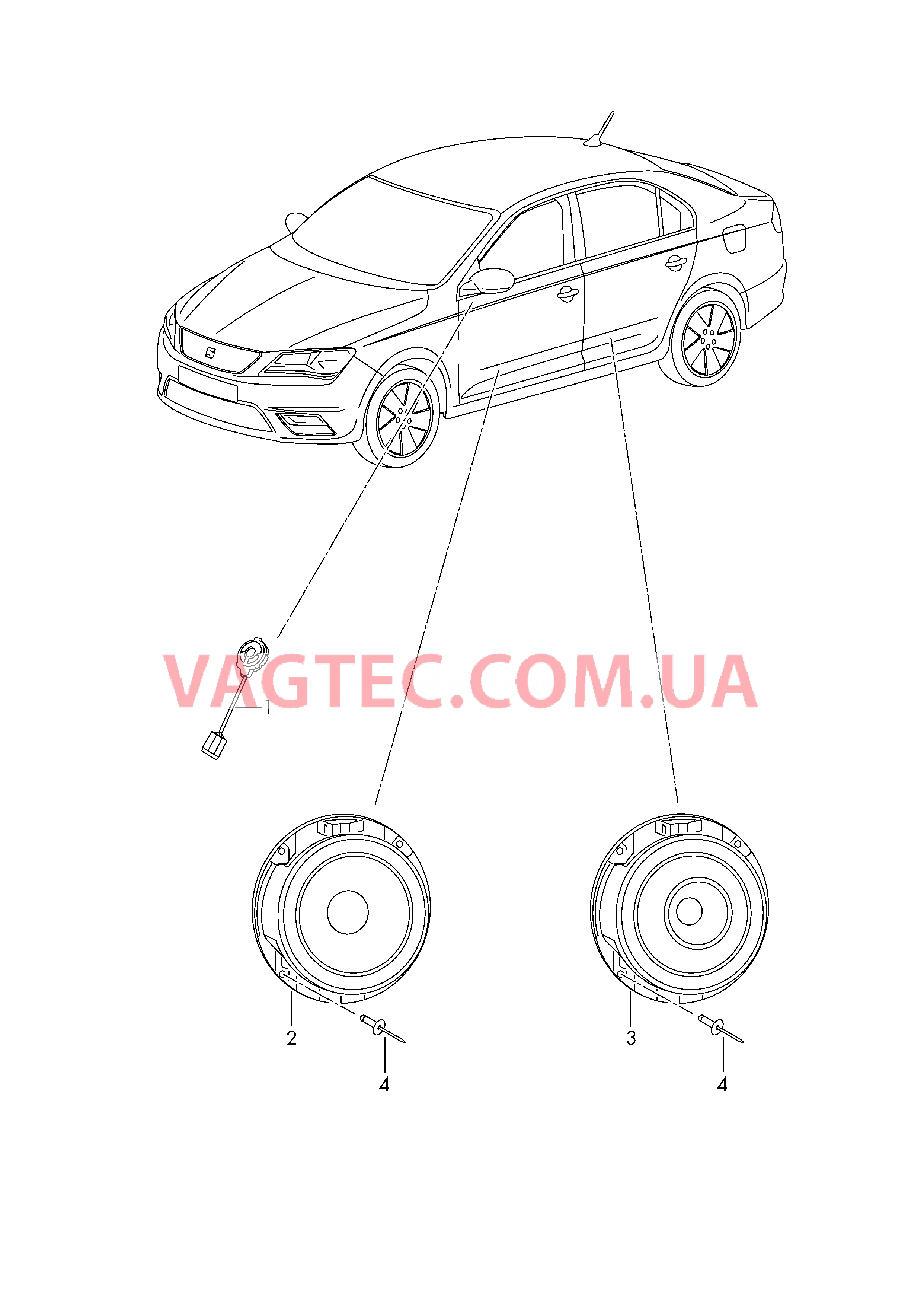 Громкоговоритель  D -    MJ 2016>> для SEAT Toledo 2019