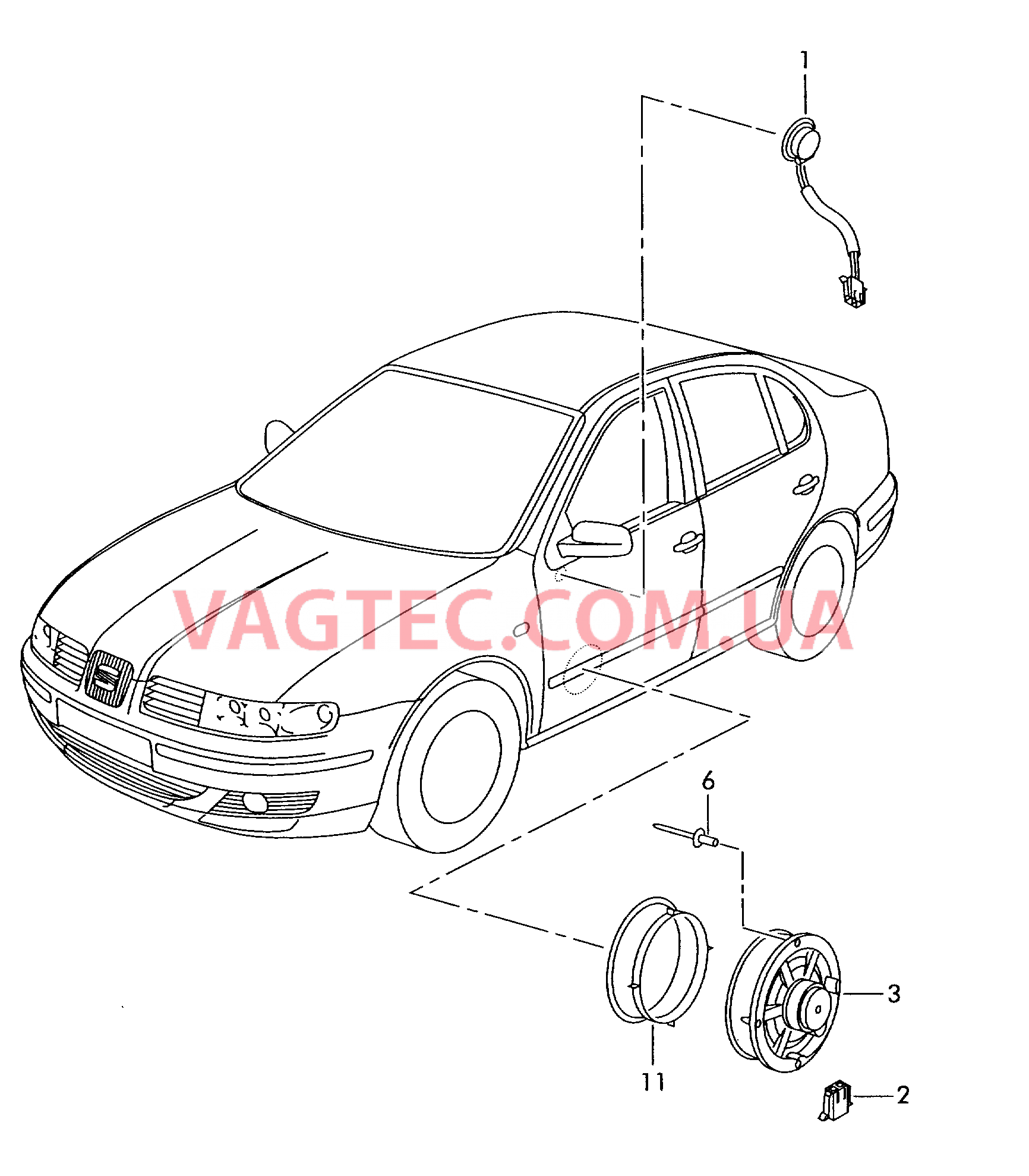 Электрические детали акустической системы  для SEAT Toledo 2003