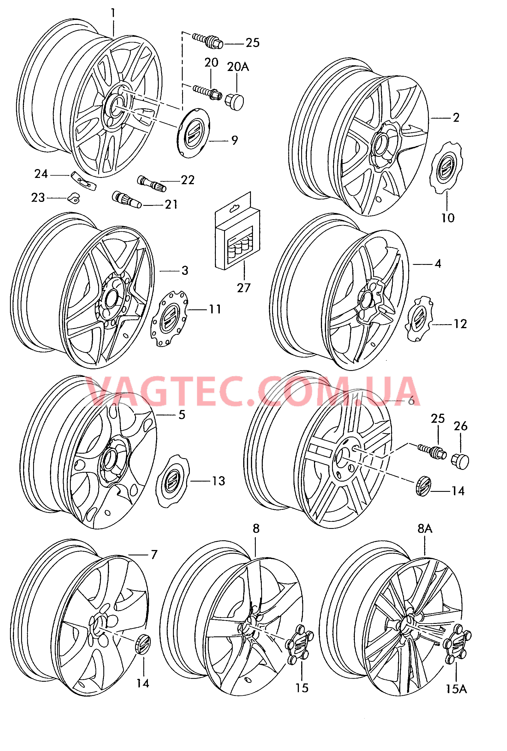 Алюминиевый диск  F 1M-3-000 001>>* для SEAT Leon 2005