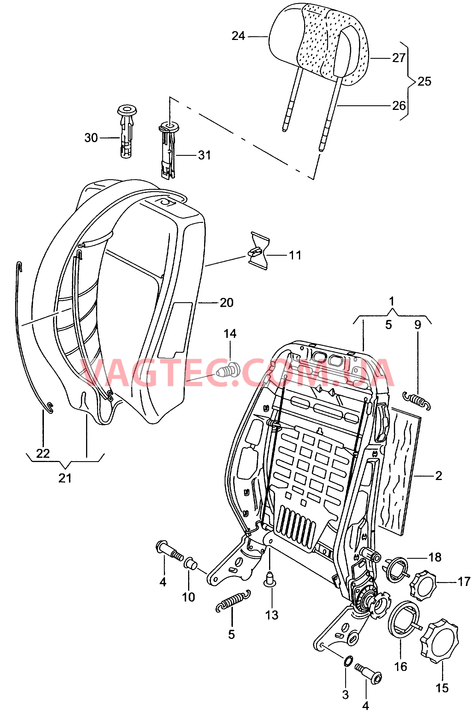 Cпинка  для SEAT Leon 2005