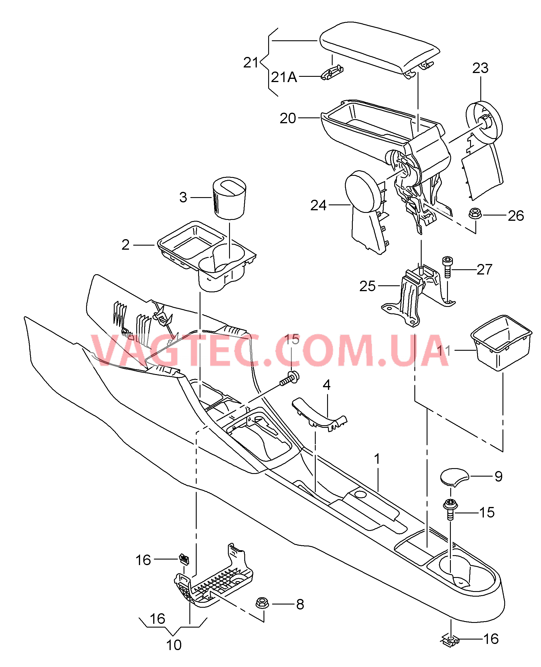 Центральная консоль Подлокотник   D             >> - 02.11.2014 для SEAT Toledo 2015