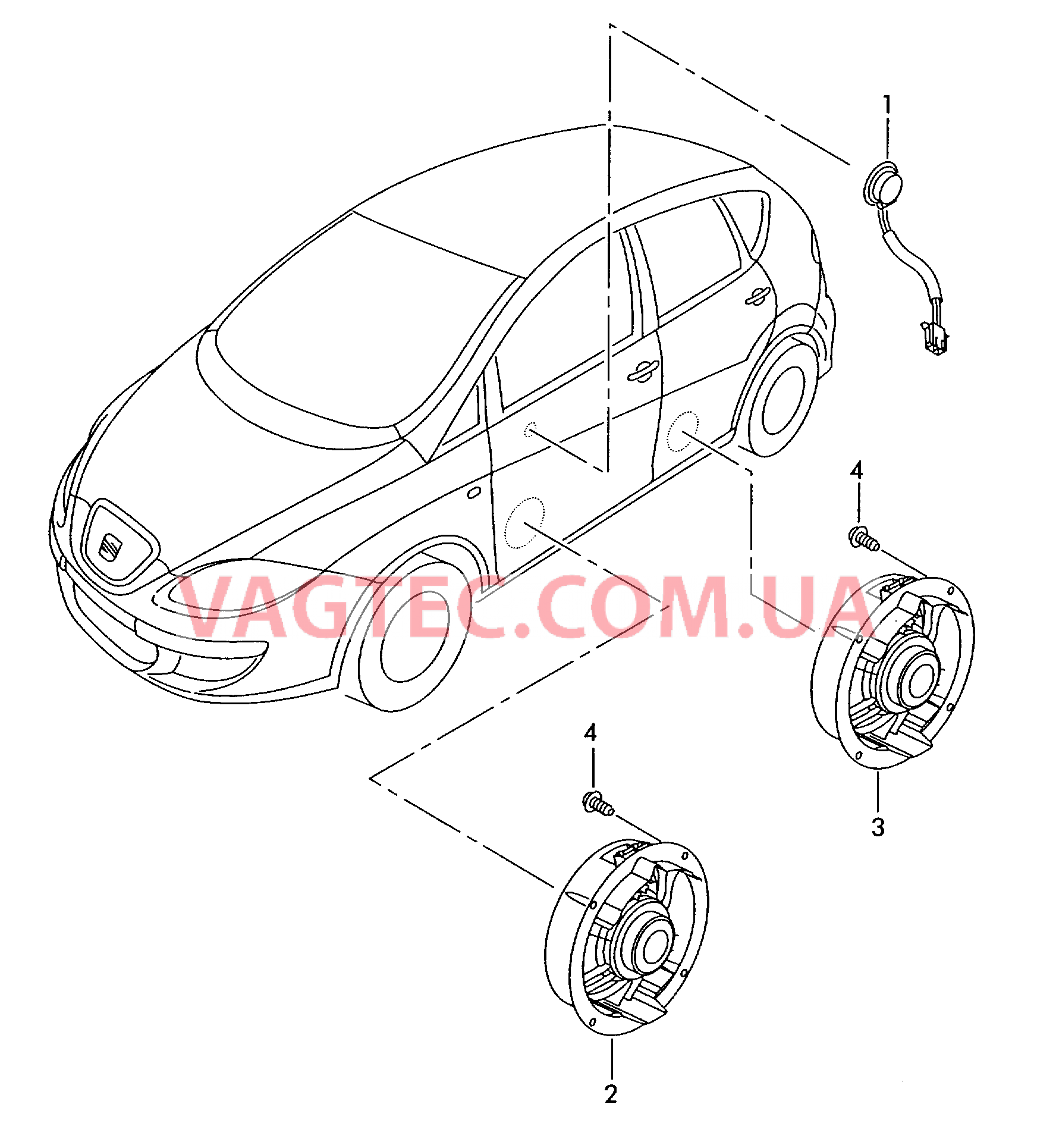 Электрические детали акустической системы  Разъём AUX-IN  для SEAT Toledo 2009