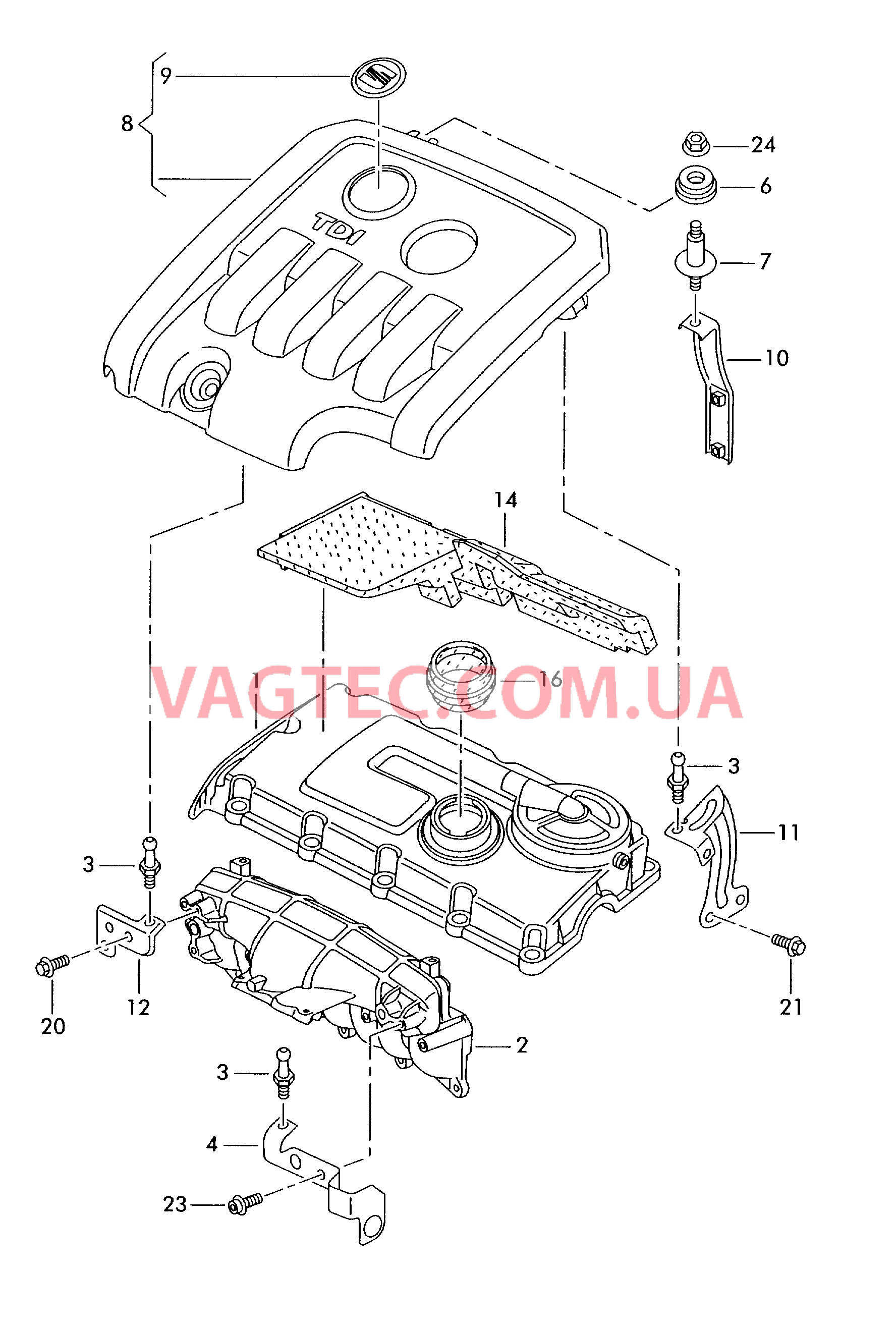 Защ. кожух впускн. коллектора  для SEAT Toledo 2007