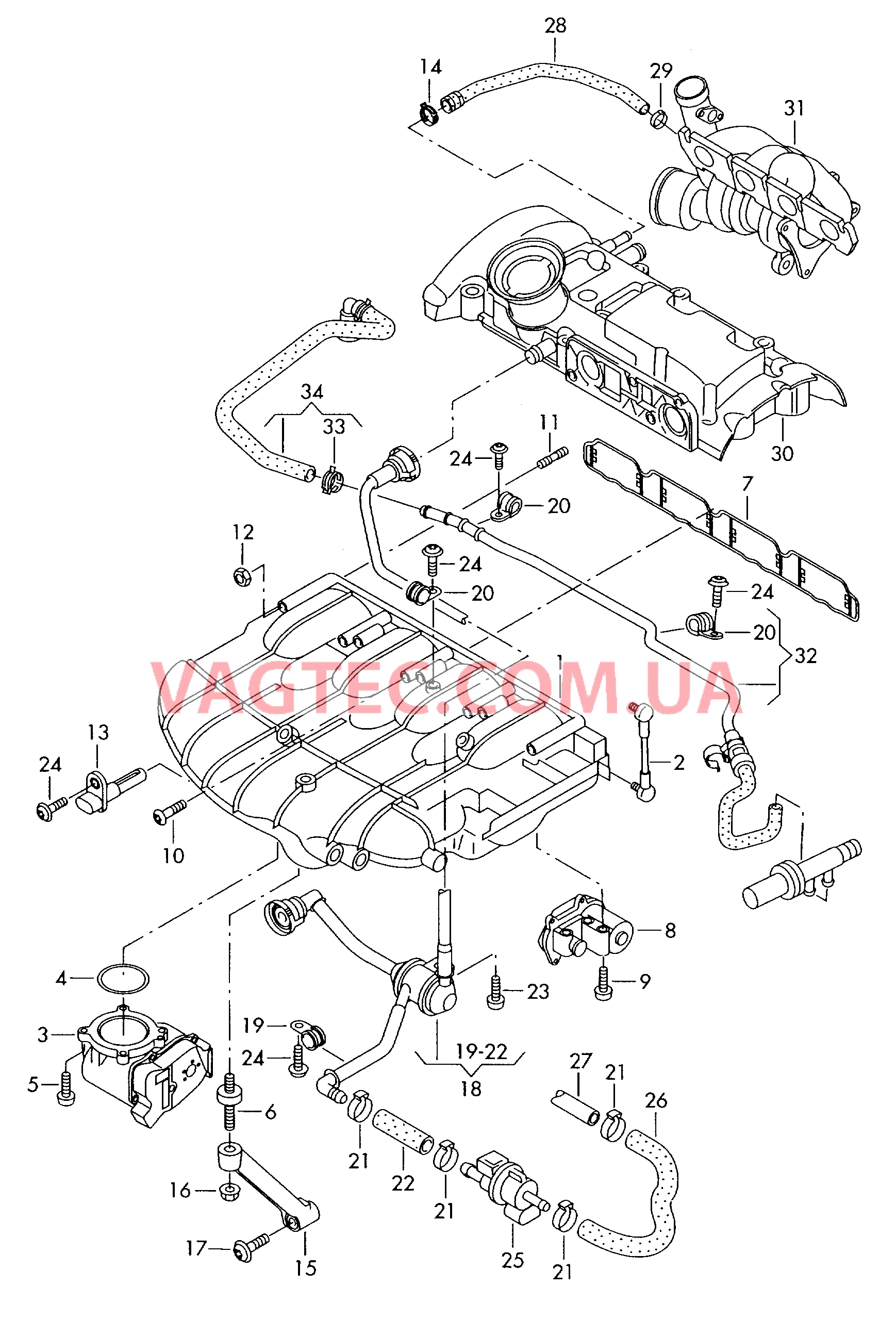 Cистема впуска воздуха Вакуумная система   F             >> 1K-9-109 650* для VOLKSWAGEN Jetta 2010