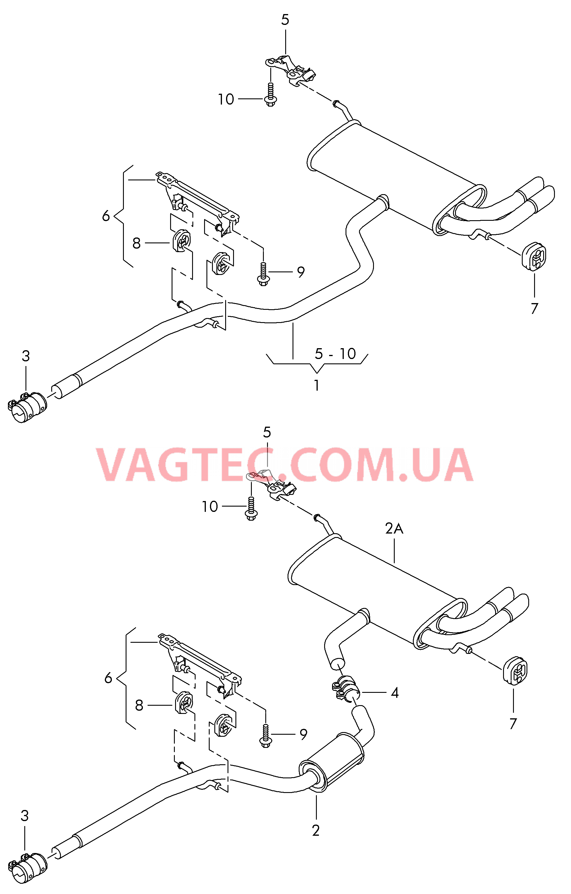 Пром. труба с задним глушителем  для SEAT Altea 2008