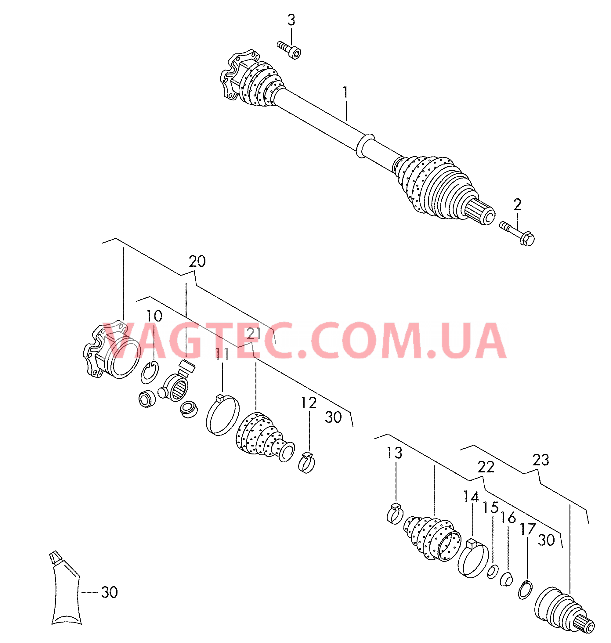 Приводной вал для 6-ступ. КП DSG D - 26.02.2007>> для VOLKSWAGEN Passat 2007