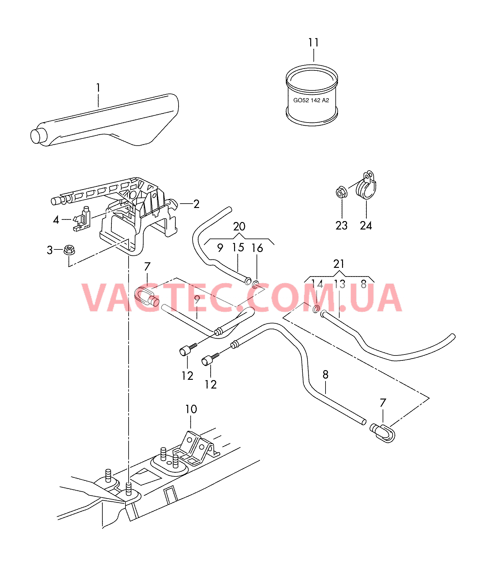 Рычаг стояночного тормоза  F 2K-6-000 001>> 2K-8-050 000* для VOLKSWAGEN Caddy 2004