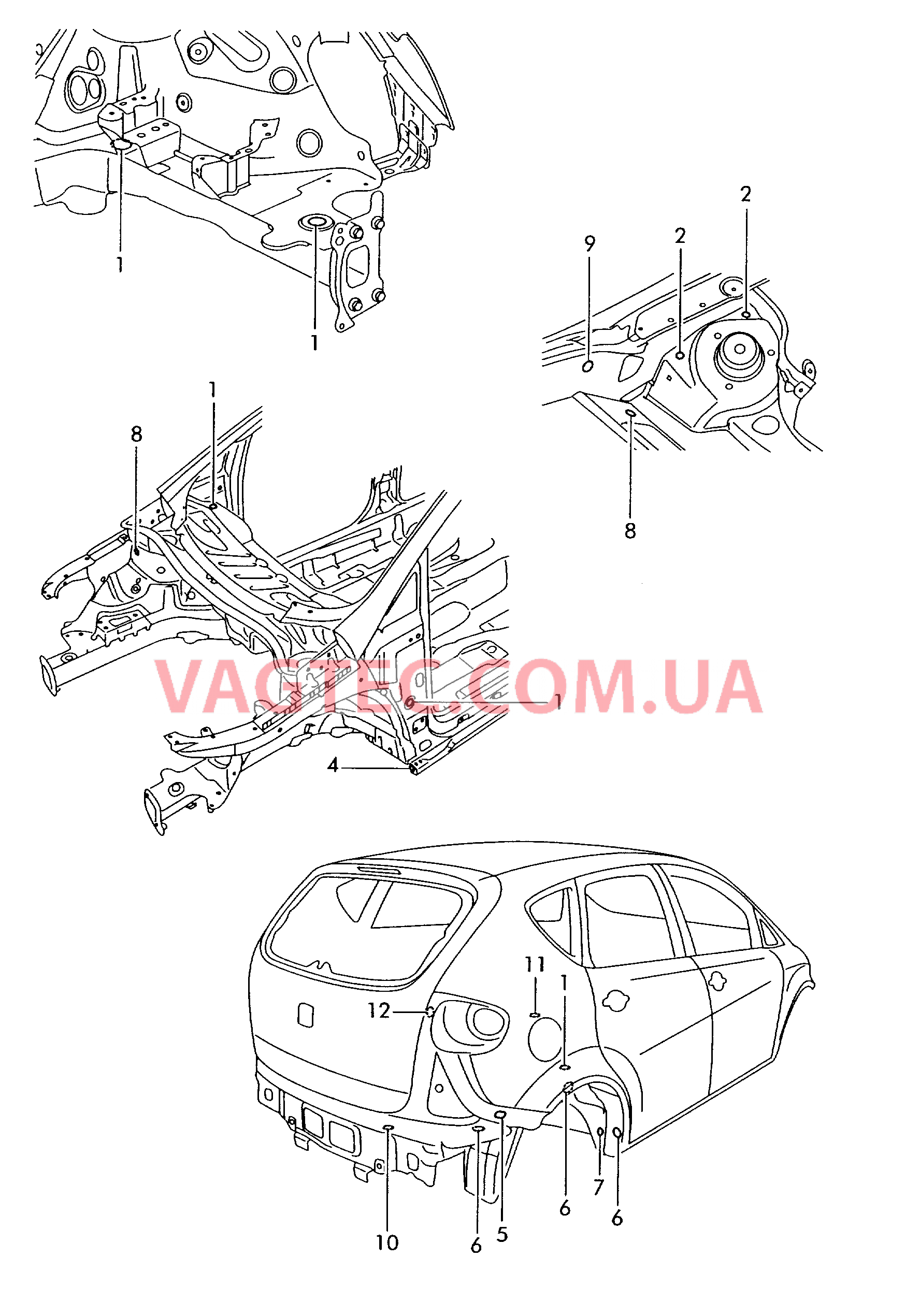 Заглушка Кузов  для SEAT Altea 2009