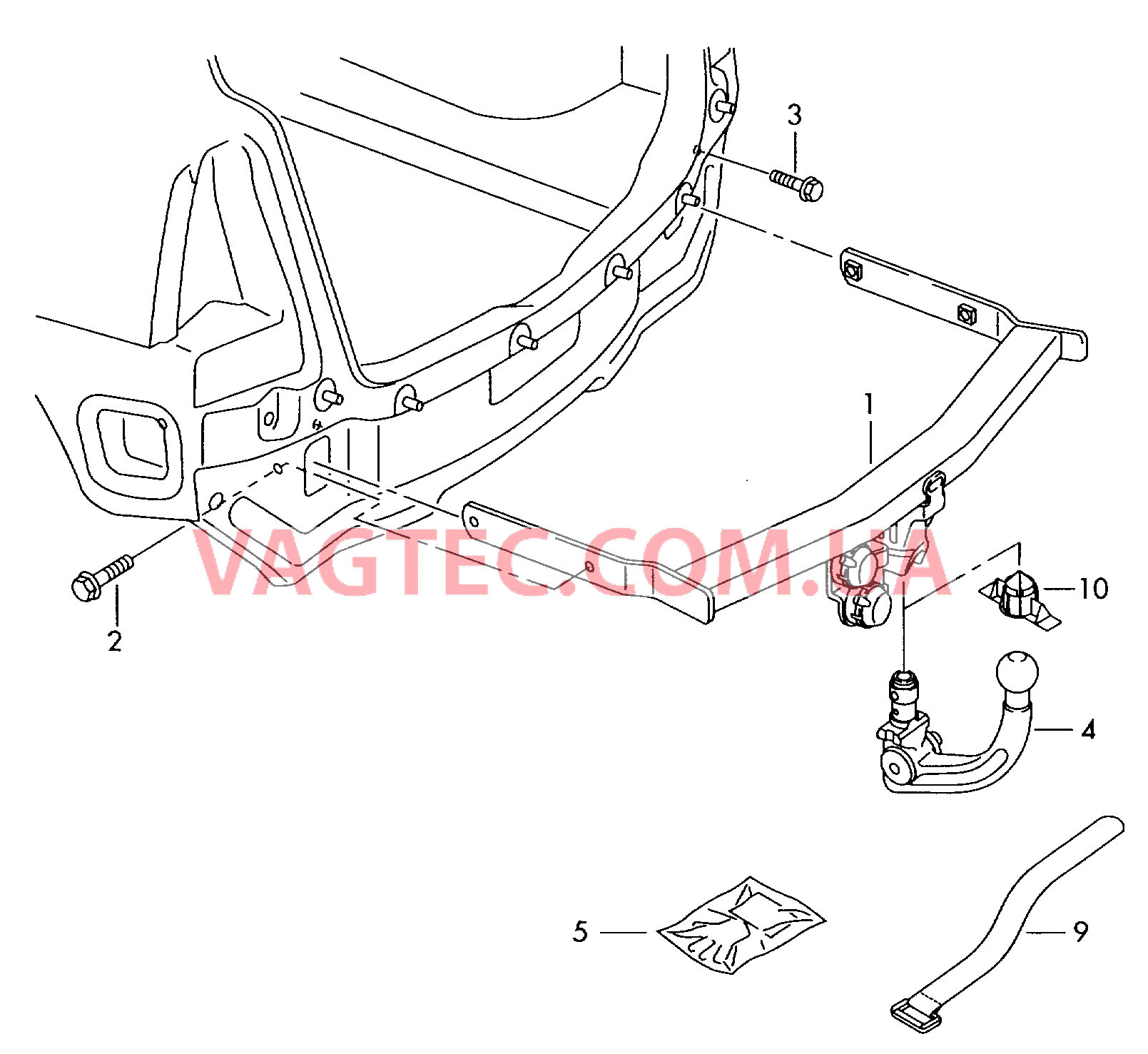 ТСУ (шаровой наконечник)  для VOLKSWAGEN Touran 2007