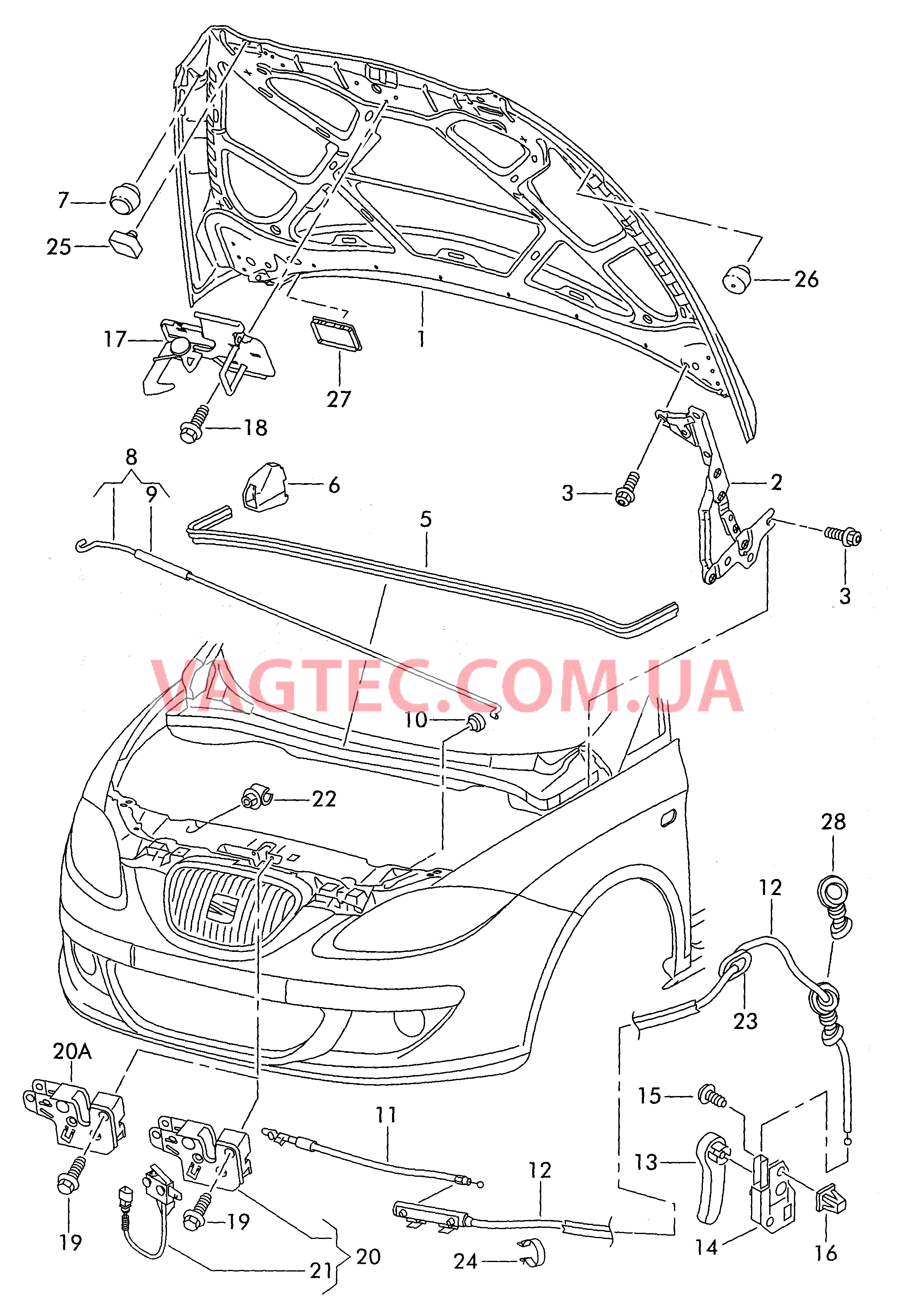 Капот  для SEAT Altea 2005