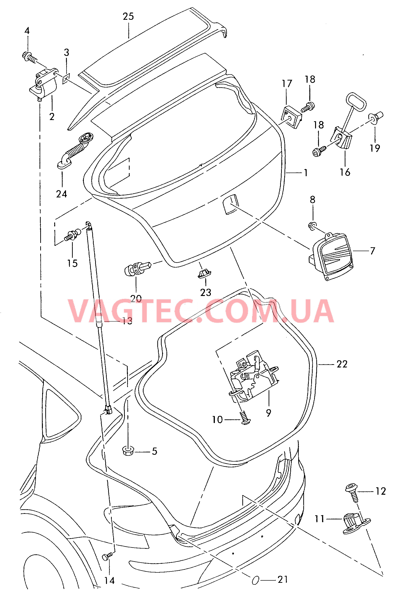 Крышка багажного отсека  для SEAT Toledo 2009