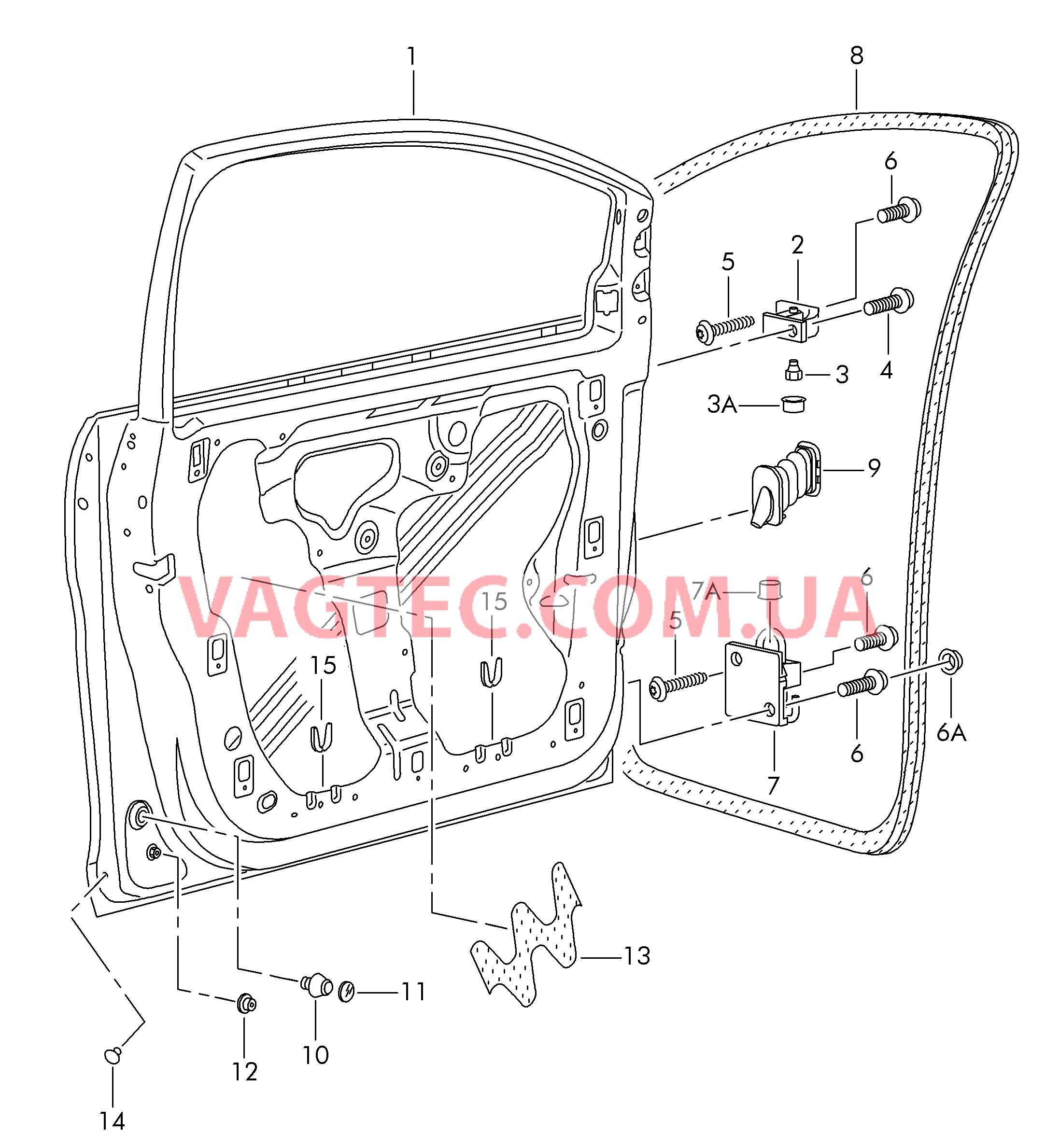 Двери Петля двери Уплотнитель двери Фиксатор двери  для SEAT Altea 2011