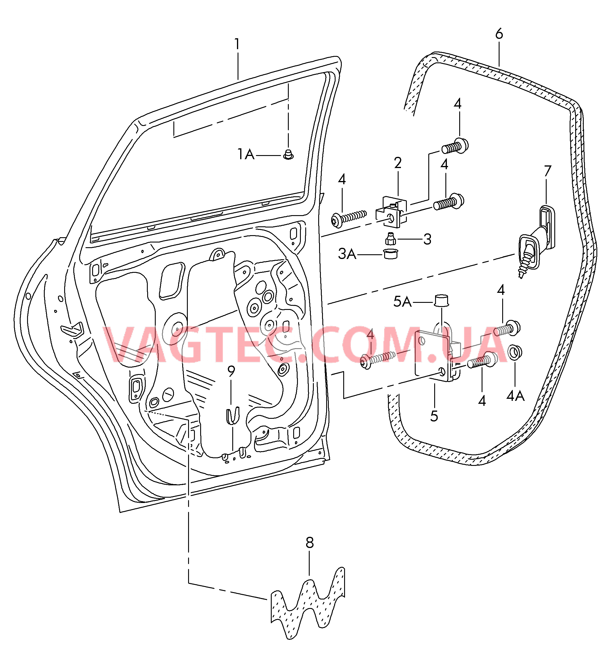 Двери Петля двери Уплотнитель двери Фиксатор двери  для SEAT Altea 2007