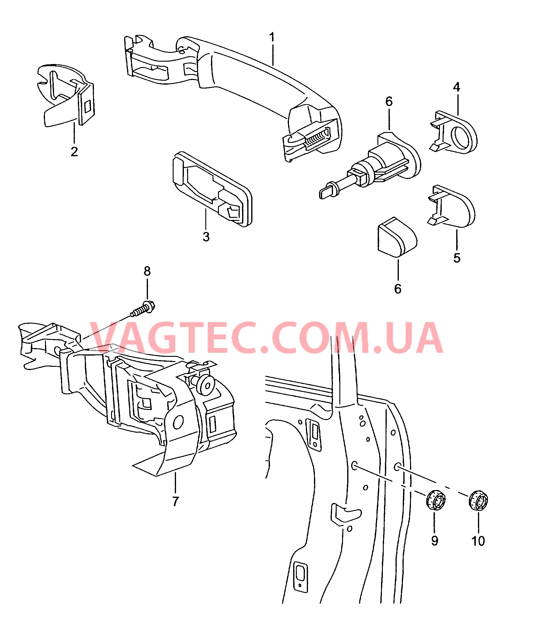 Ручка двери снаружи  для SEAT Leon 2010