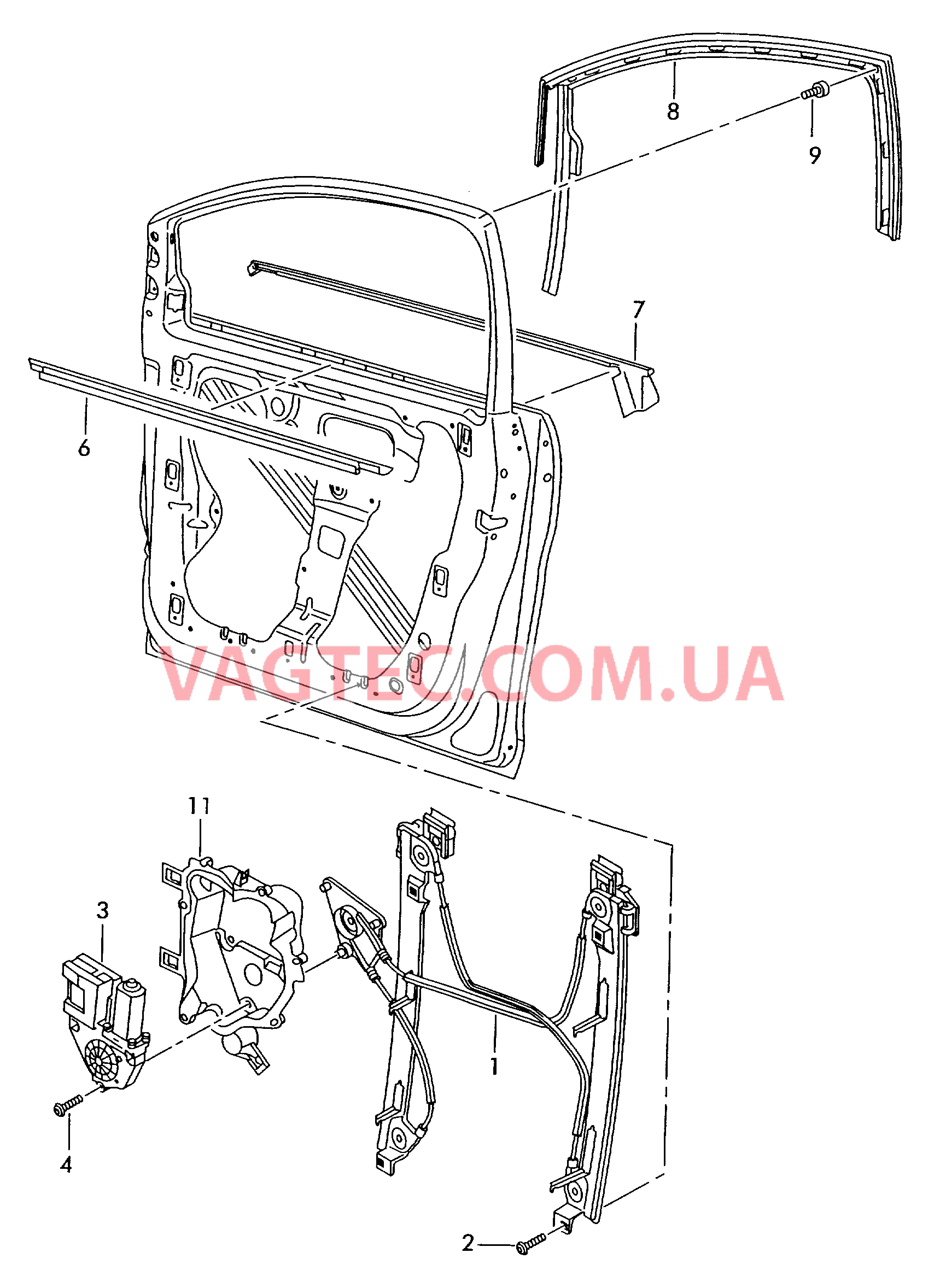 Cтеклоподъемник направляющая стекла Уплотнитель двери  для SEAT Ibiza 2010-1