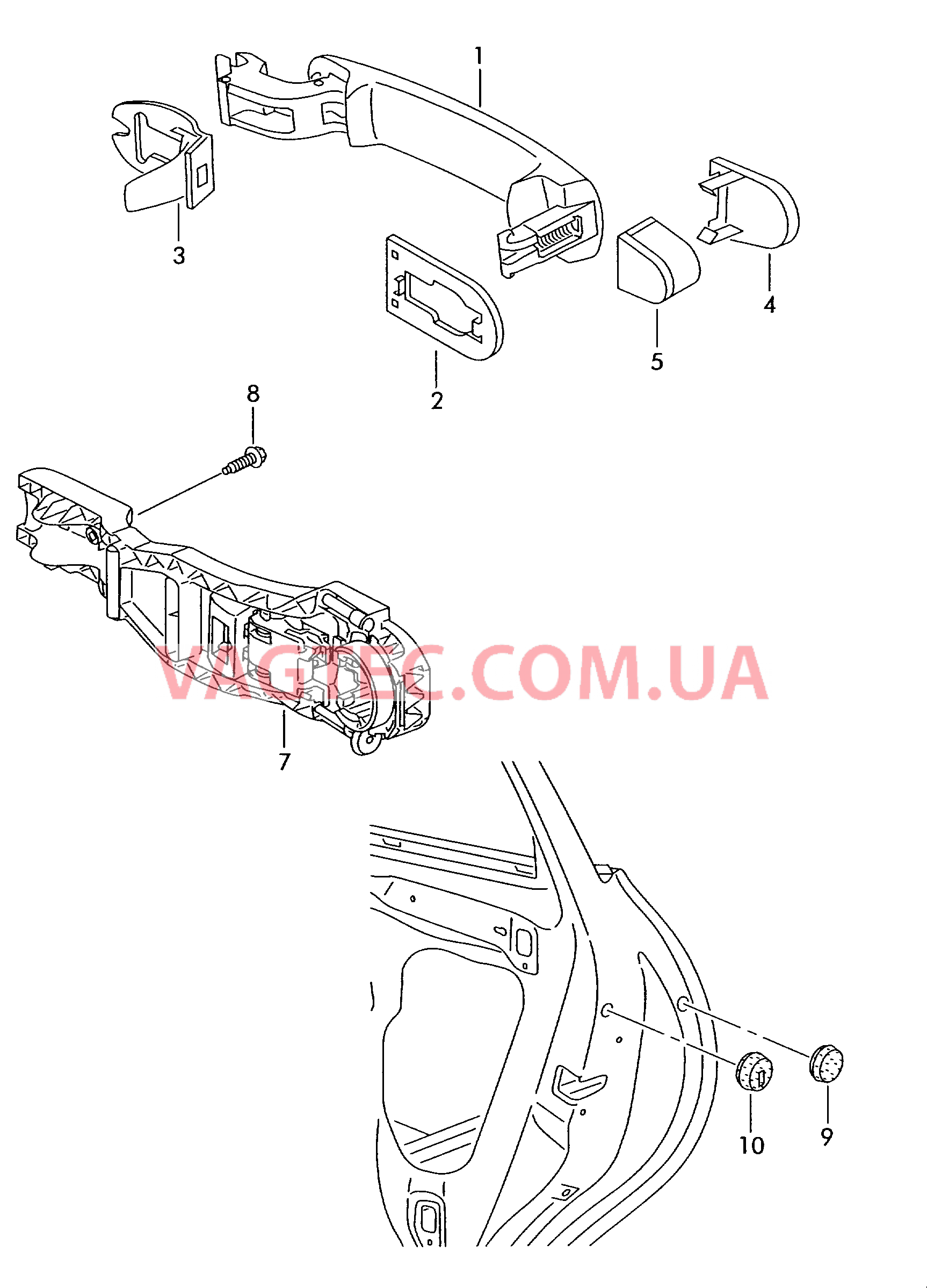 Ручка двери снаружи  для SEAT Altea 2009