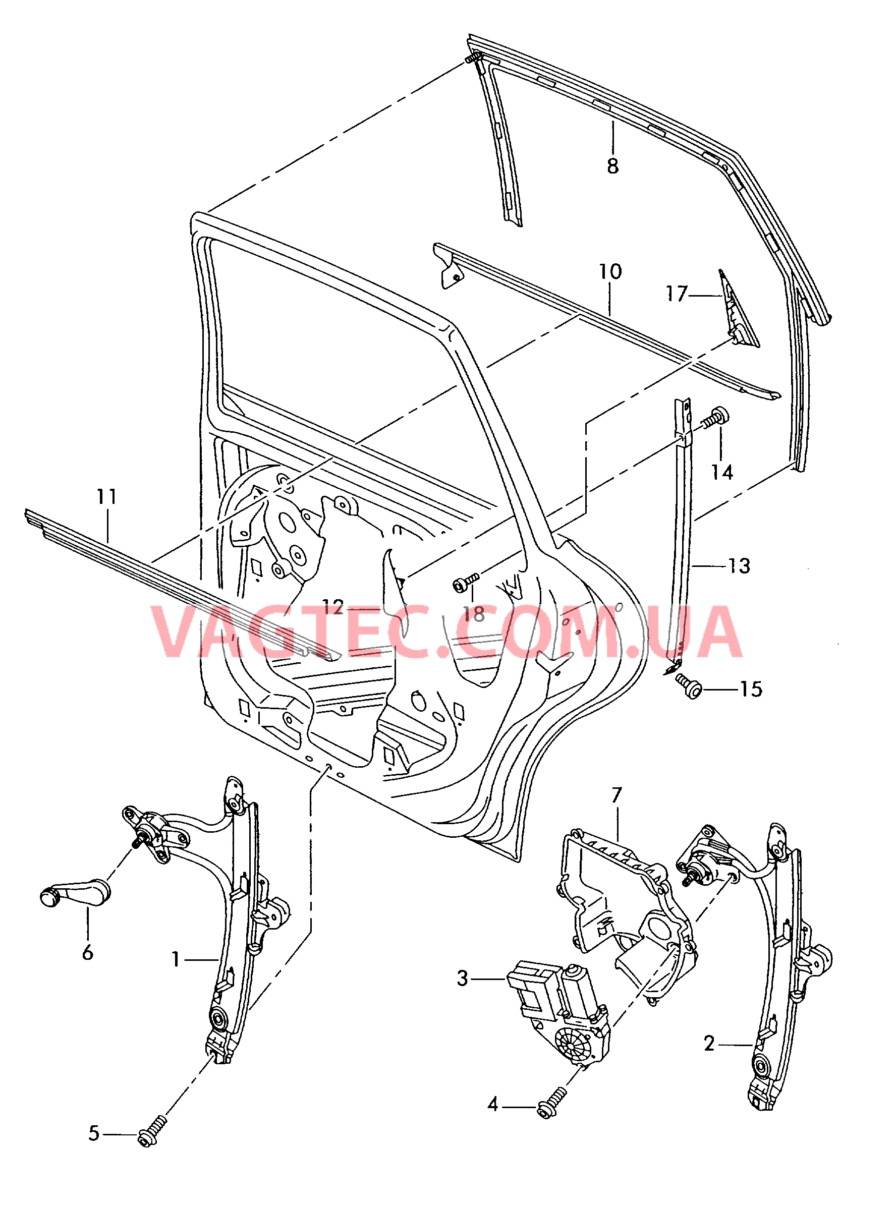 Cтеклоподъемник  для SEAT Altea 2009