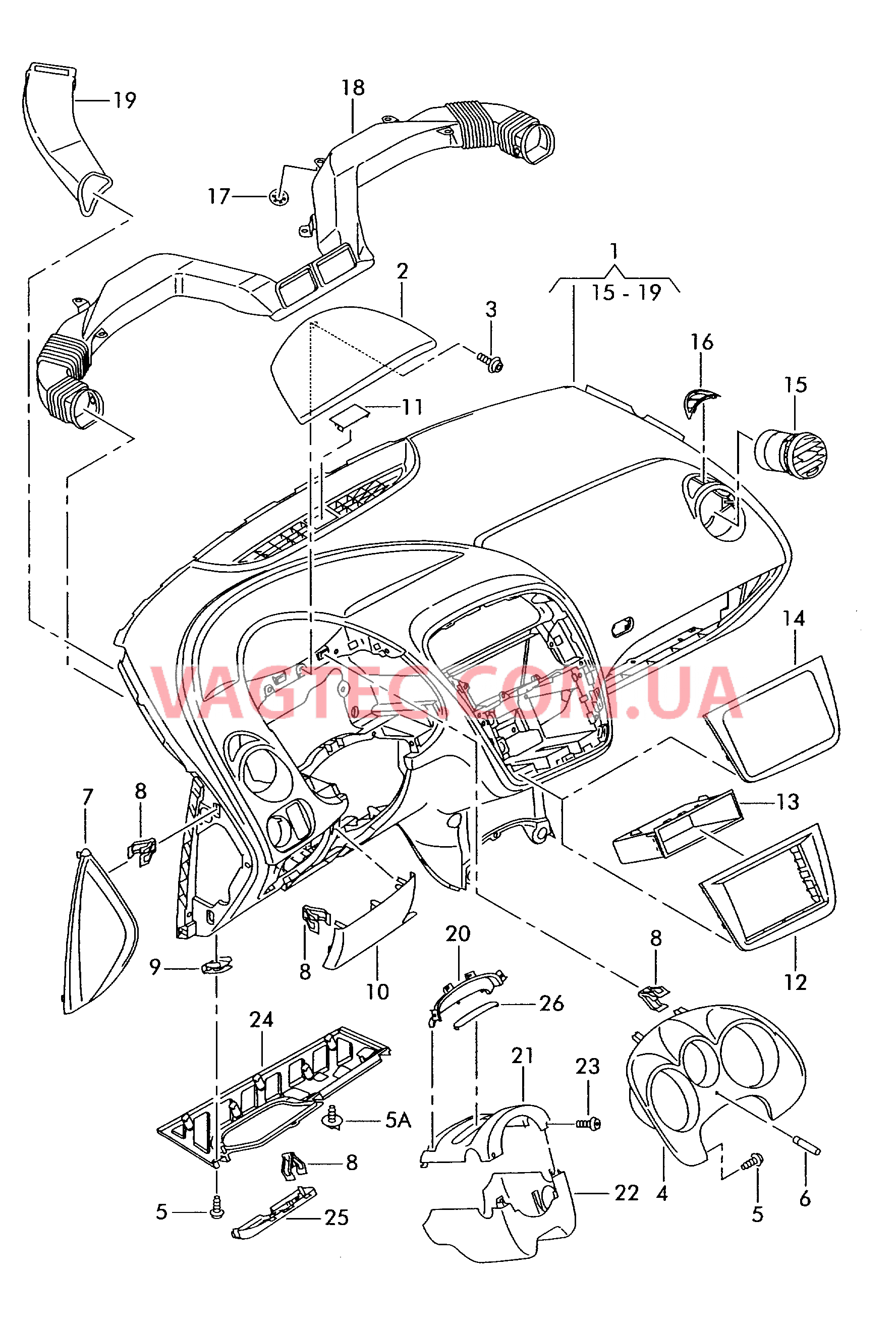 Панель приборов Детали, встроен. в пан. приб.   F 5Р-6-061 320>>* для SEAT Toledo 2007