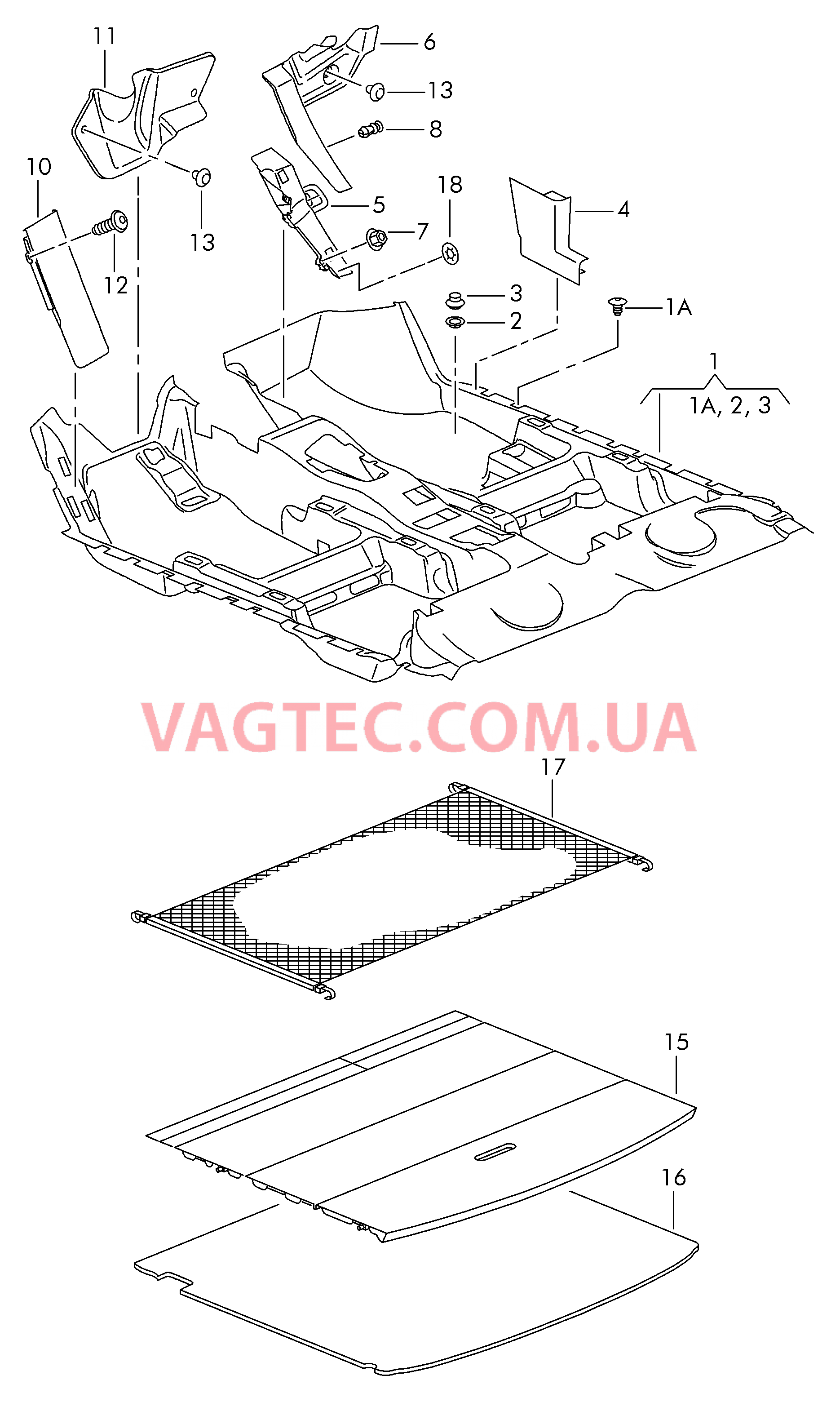 Коврики Облицовка Обивка багажного отсека  для SEAT Toledo 2008