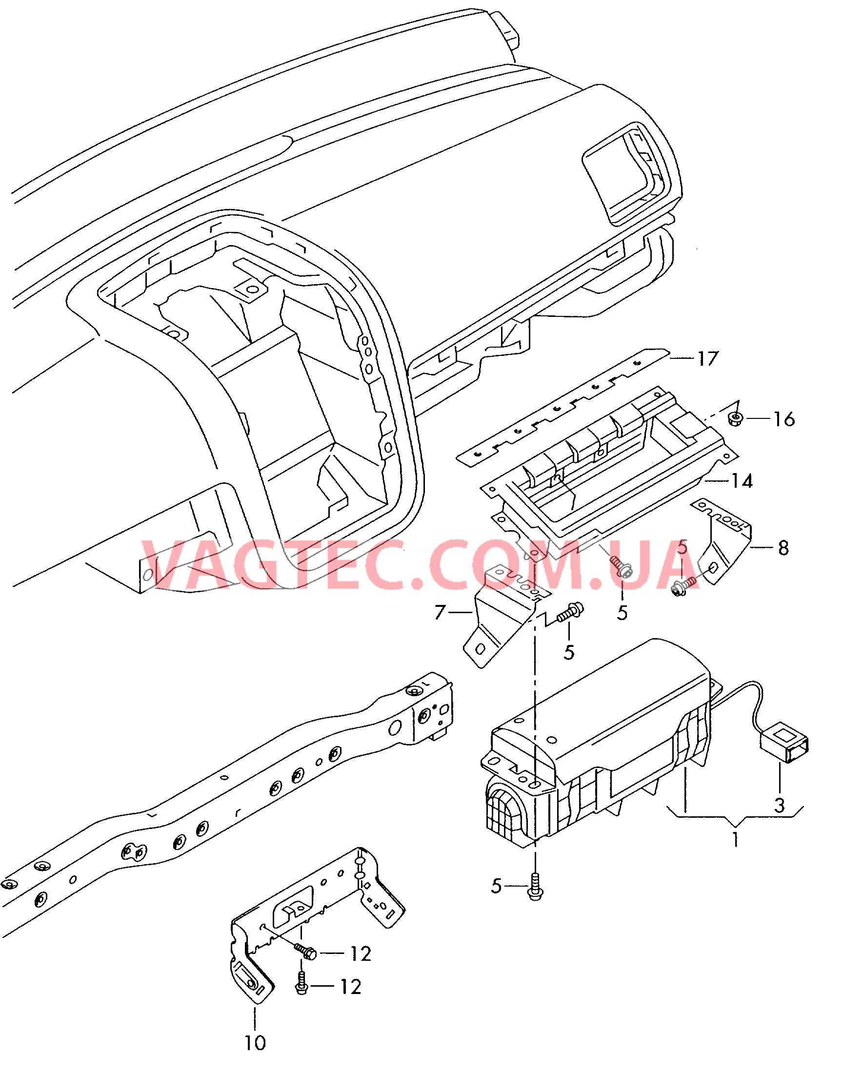 Подушка безопасности (сторона переднего пассажира)  для SEAT Altea 2009