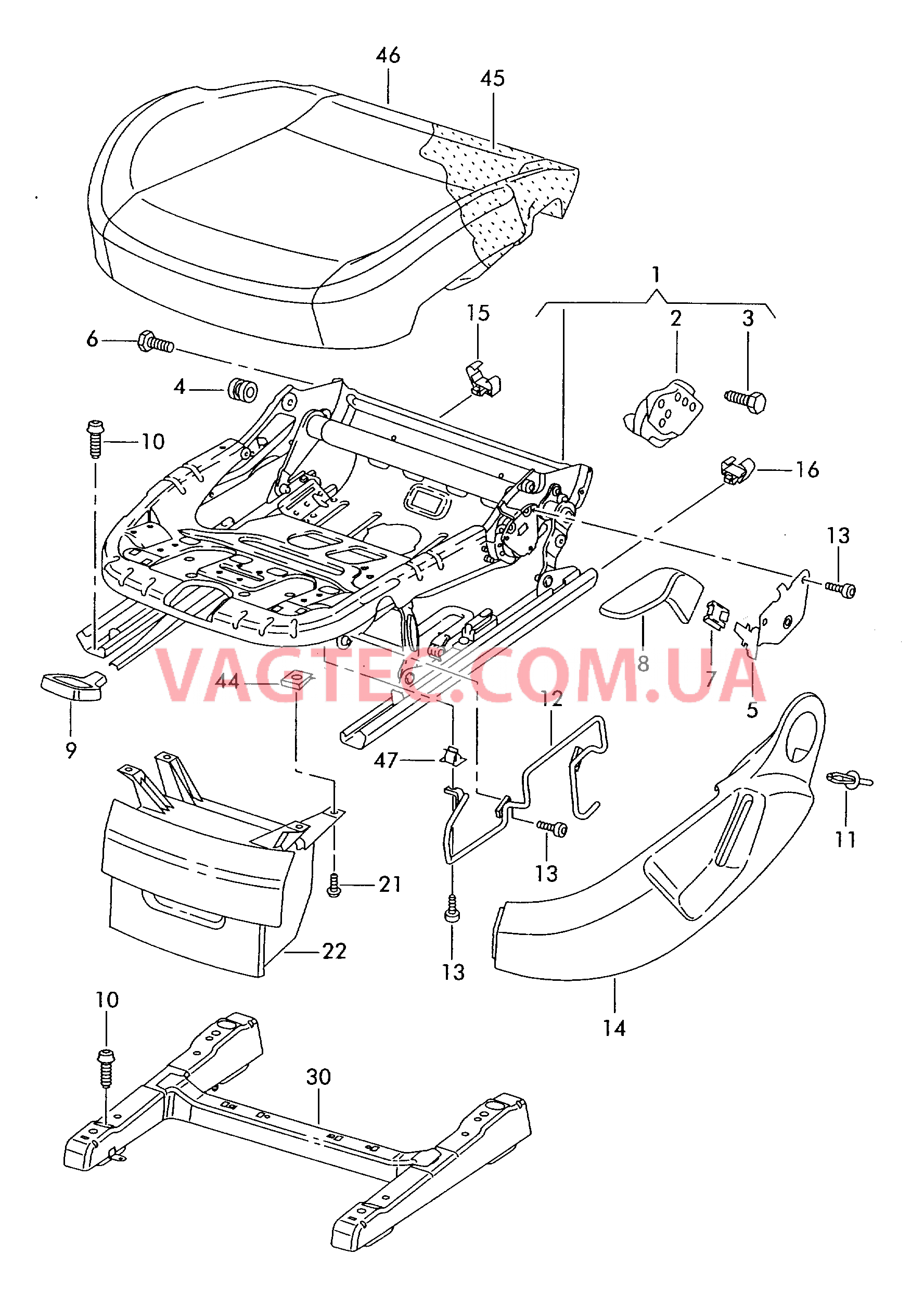 Сиденье Каркас сиденья Мягкая обивка  для SEAT Altea 2009