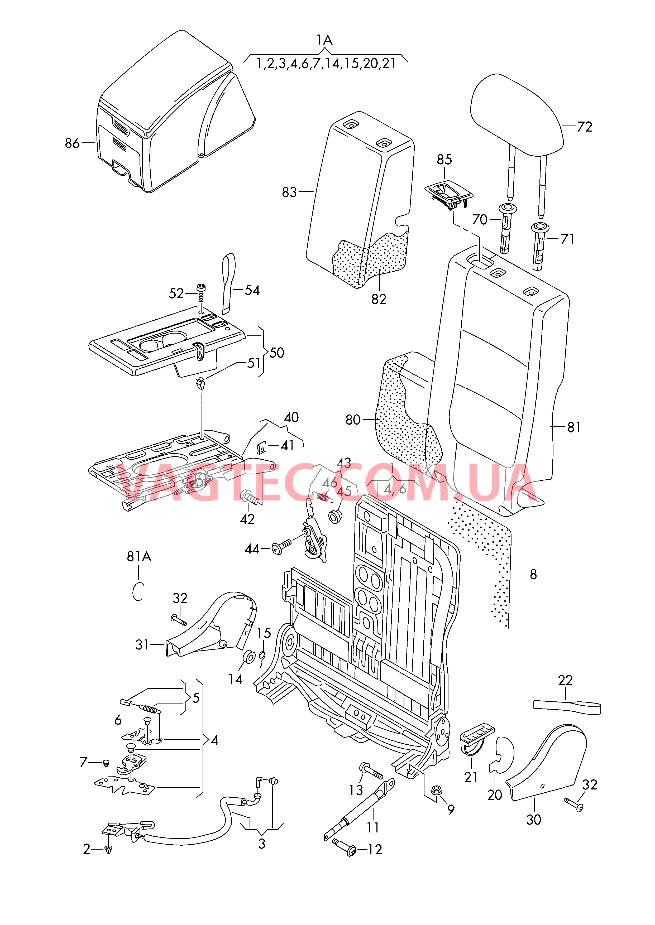 Cпинка   F 5Р-6-000 001>> для SEAT Toledo 2007