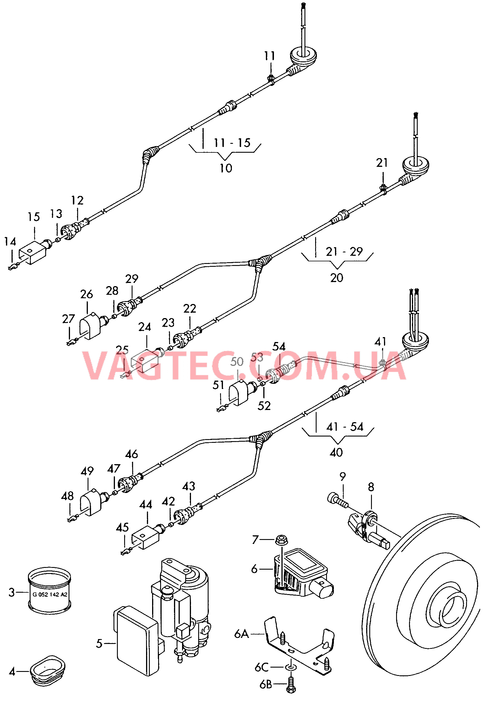 Блок управления ABS  Электронная система поддерж. курсовой устойчивости   -ESР-  Комбинир. датчик ускорения и угла рыскания  Жгут проводов для датчика числа оборотов  для VOLKSWAGEN Caddy 2011