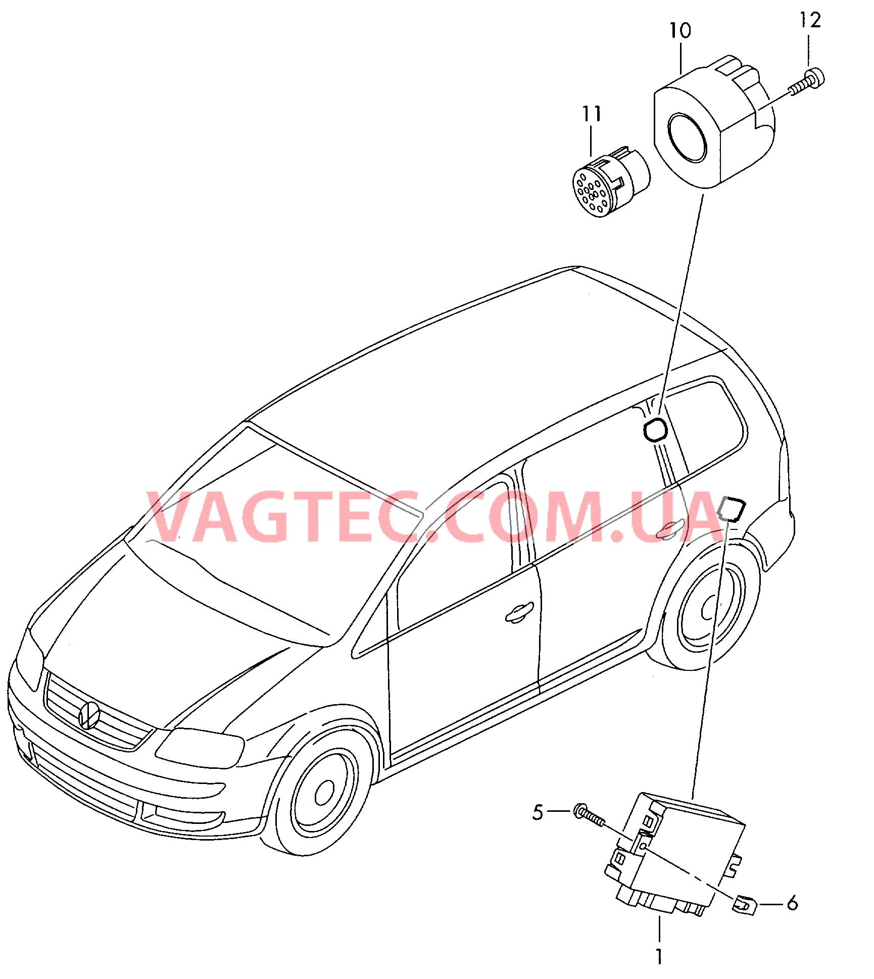 Электрические детали для прицепа  для VOLKSWAGEN Touran 2004